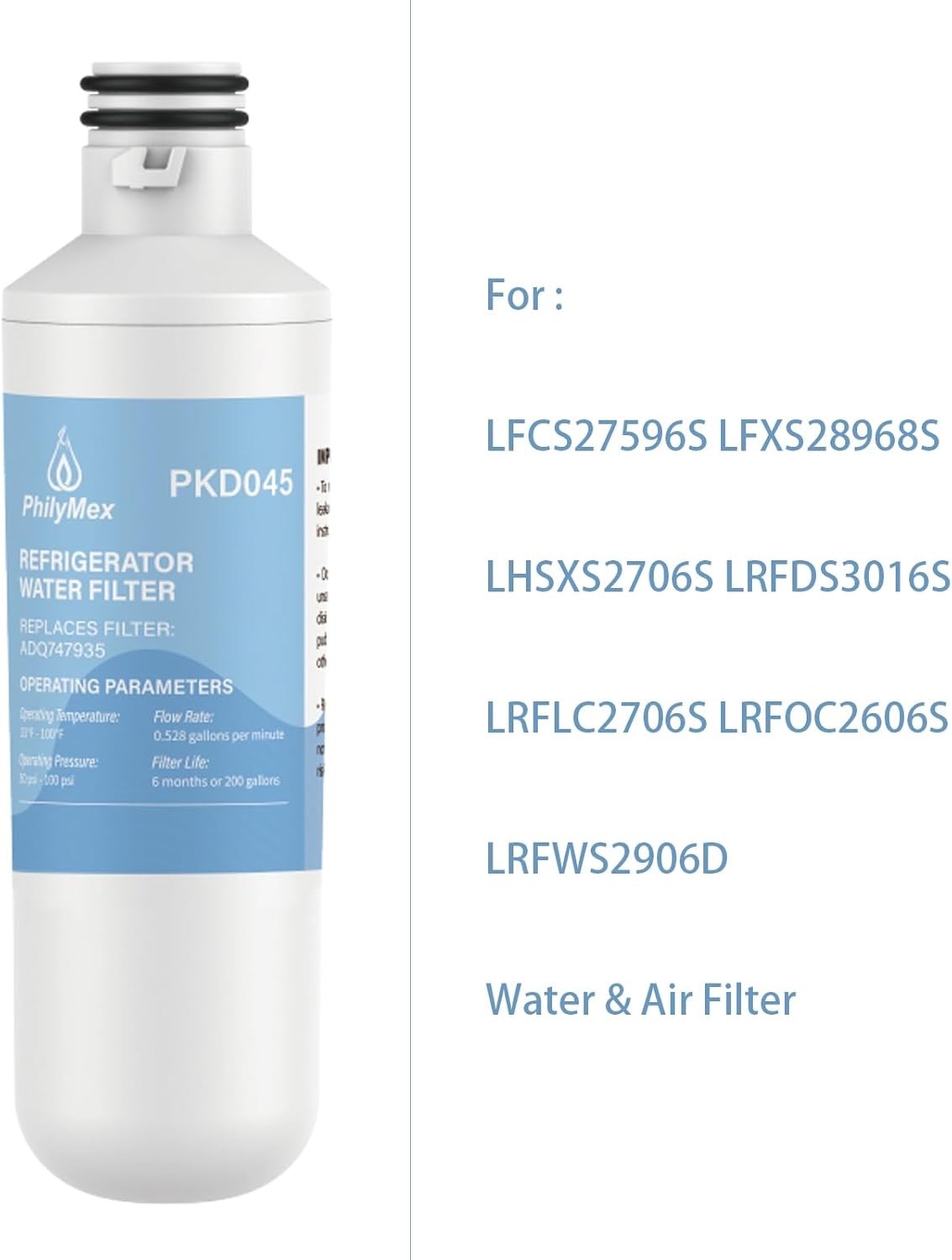 LFCS27596S LFXS28968S LHSXS2706S LRFDS3016S 3 pack water filter + 3x air filters