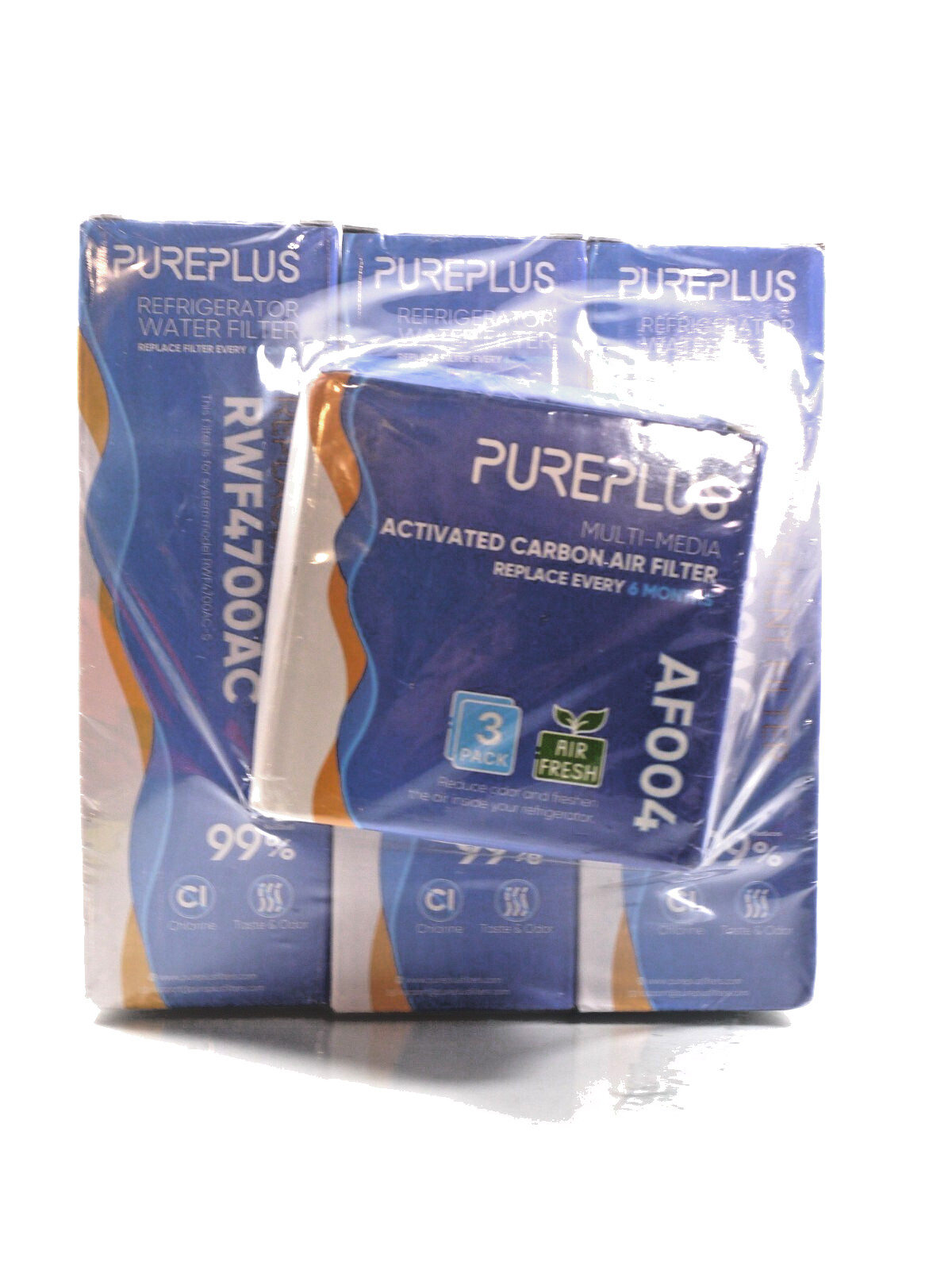 3 PUREPLUS Refrigerator Water Filter RWF4700AC + 1 sf004 air filter. ALL SEALED