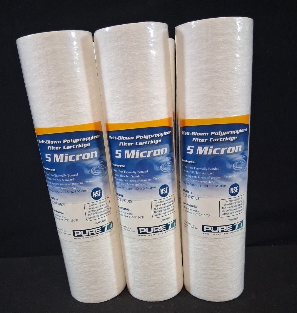 6 Pack PureT 5 Micron Melt-Blown Polypropylene Filter Cartridge (GCB0987005)