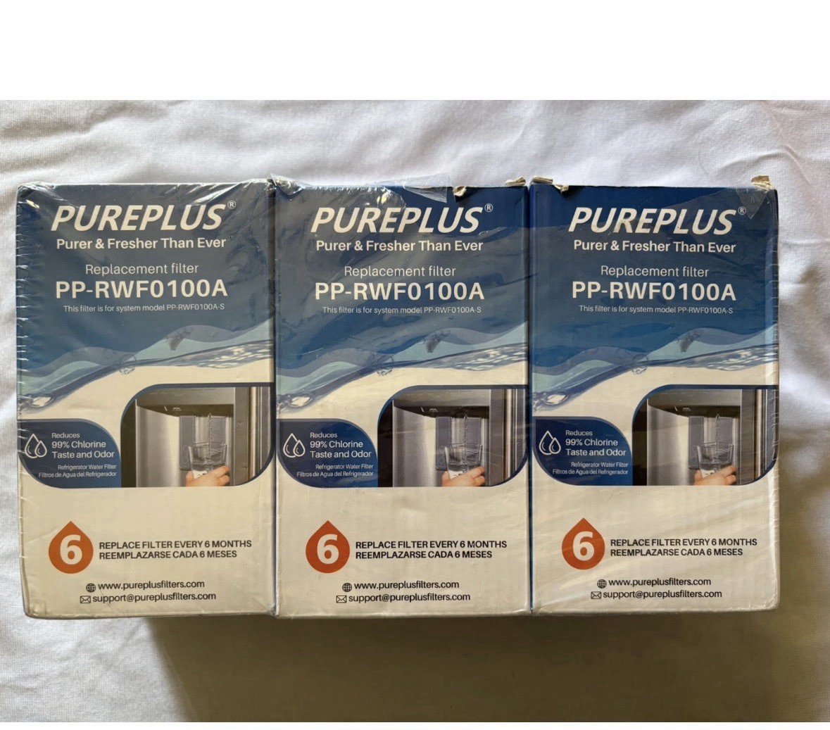 PUREPLUS Replacement Refrigerator Water Filter PP-RWF0100A LOT OF 3 FILTERS