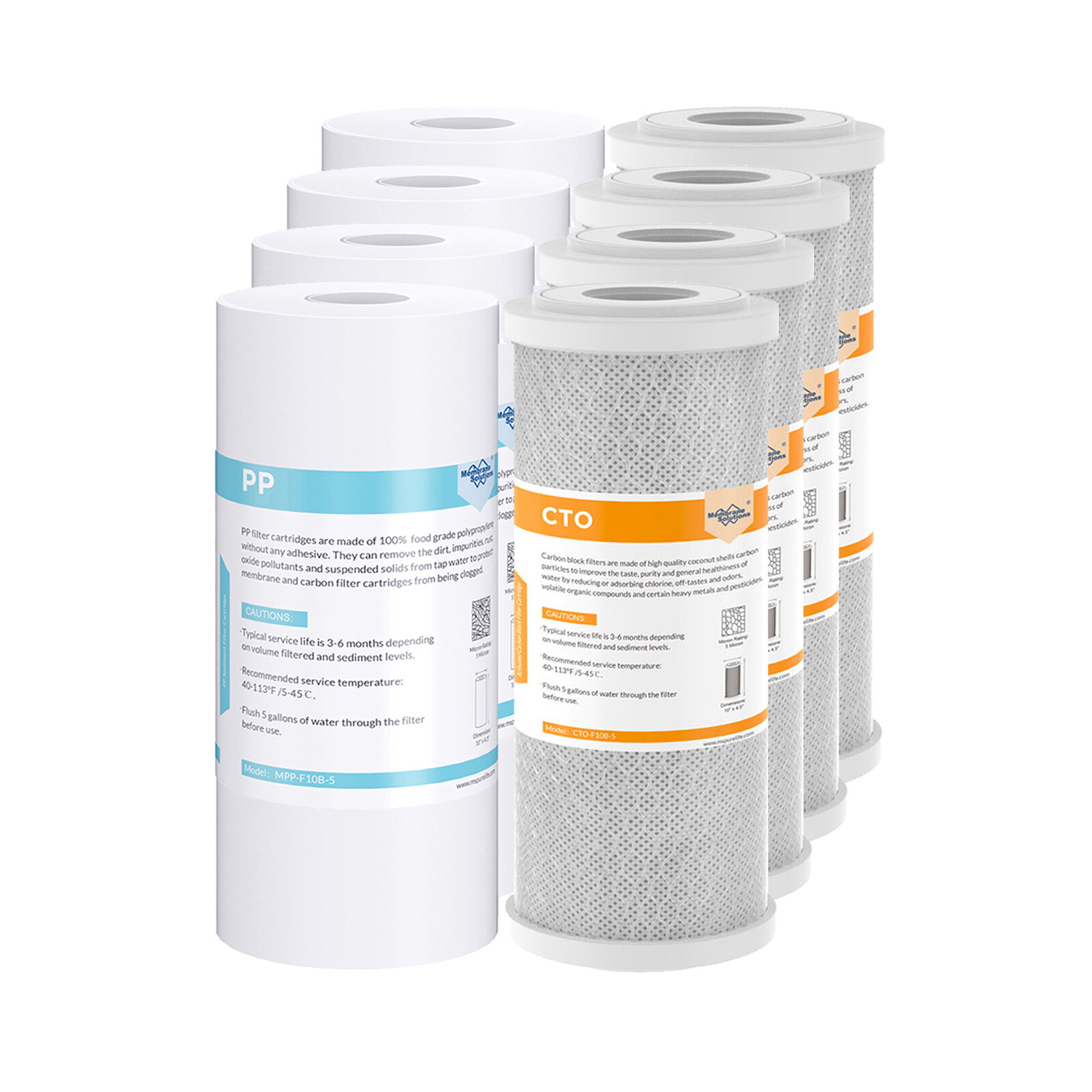 5 Micron 10″ x4.5″ Melt-Blown Sediment CTO Carbon Block Water Filter Whole House