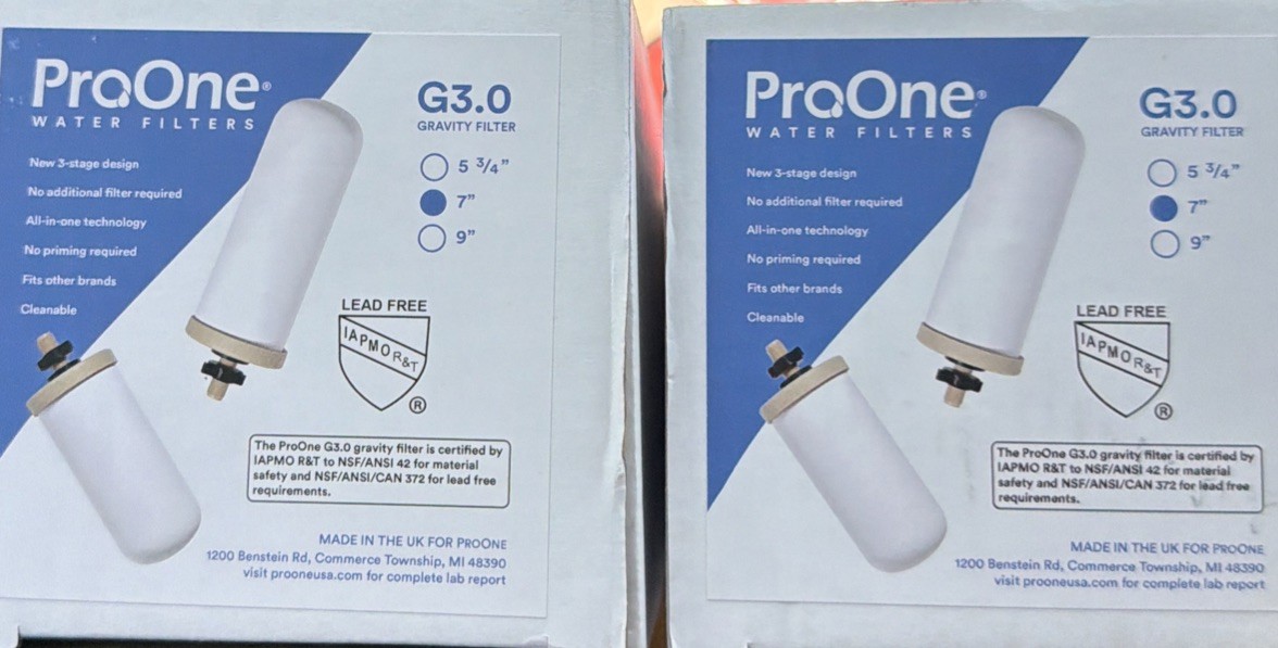 ProOne 7 inch G3.0 Gravity Water Filter ( 2 Pack )