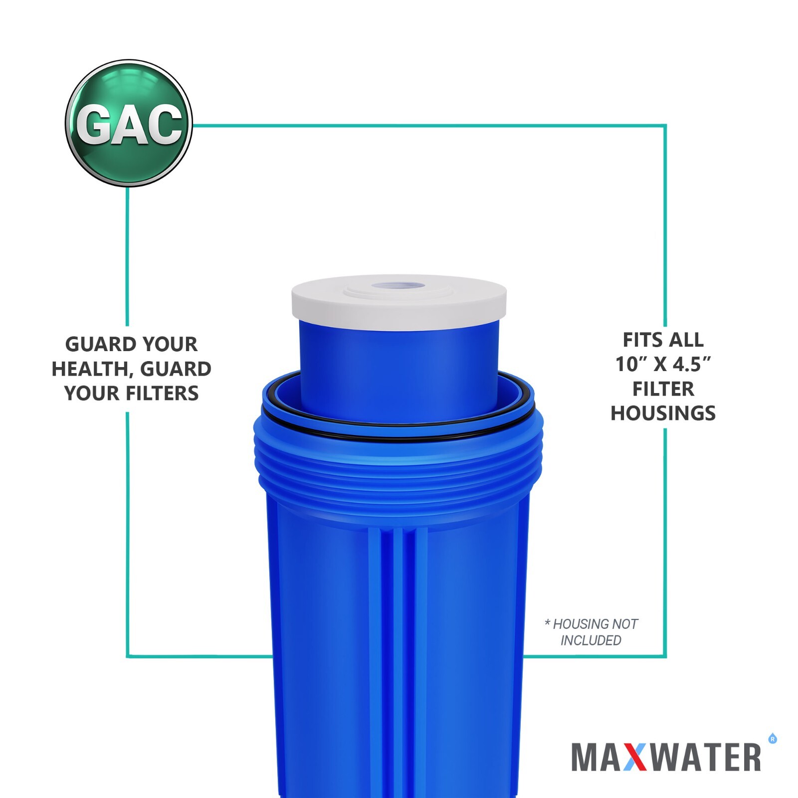 4 Big Blue GAC – Granular Activated Carbon Water Filter Cartridges 4.5″ x 10″