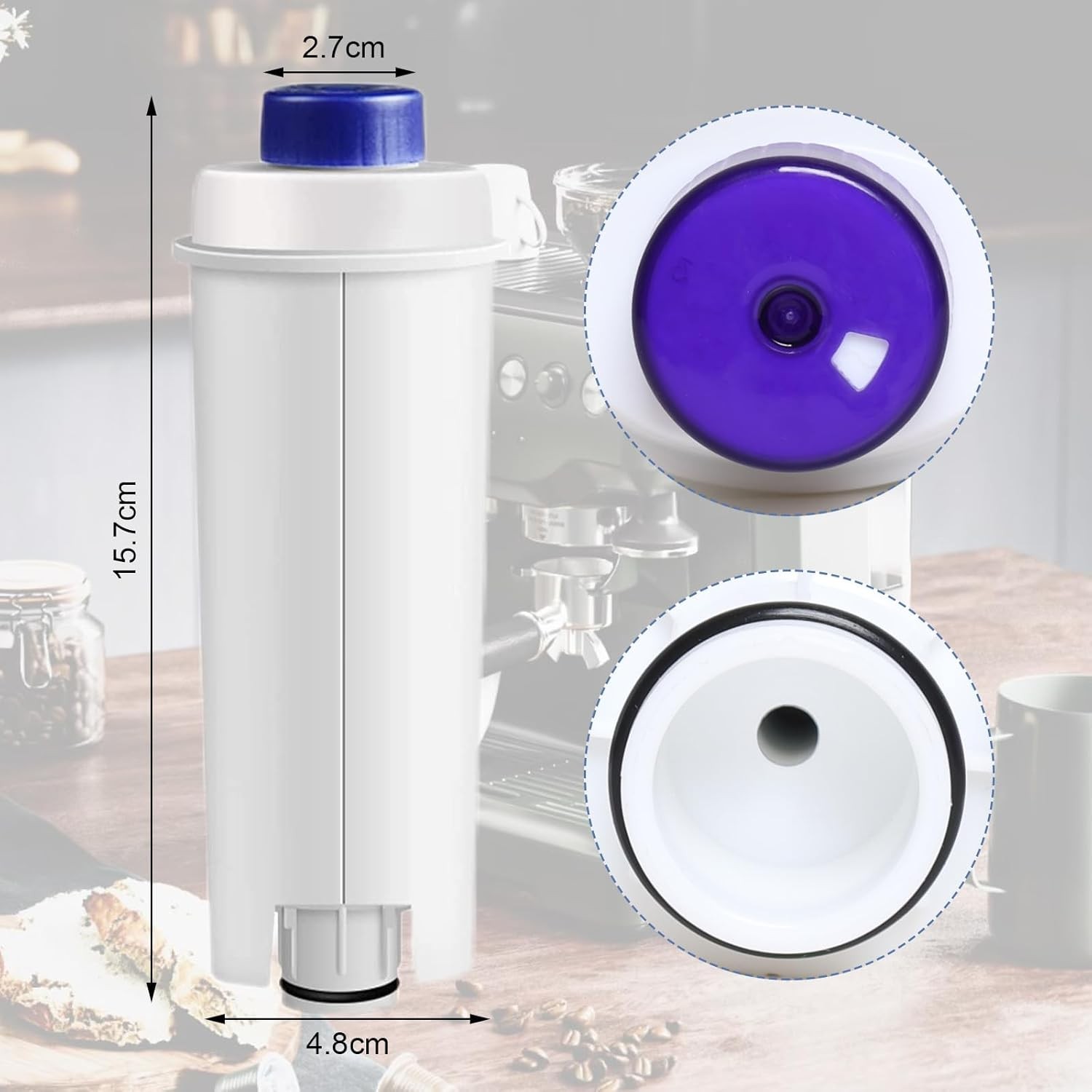 4Packs DLSC002 Coffee Water Filter for Delonghi Water Filter Replacement
