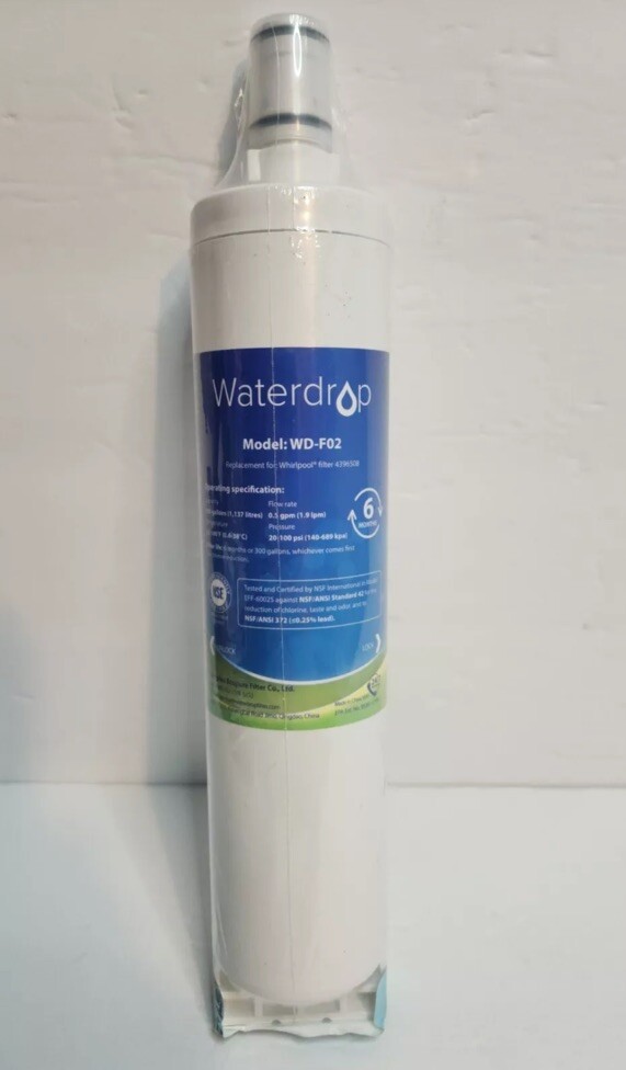 Waterdrop WD-F02 Refrigerator Water Filter Replacement for Whirlpool 4396508 E12