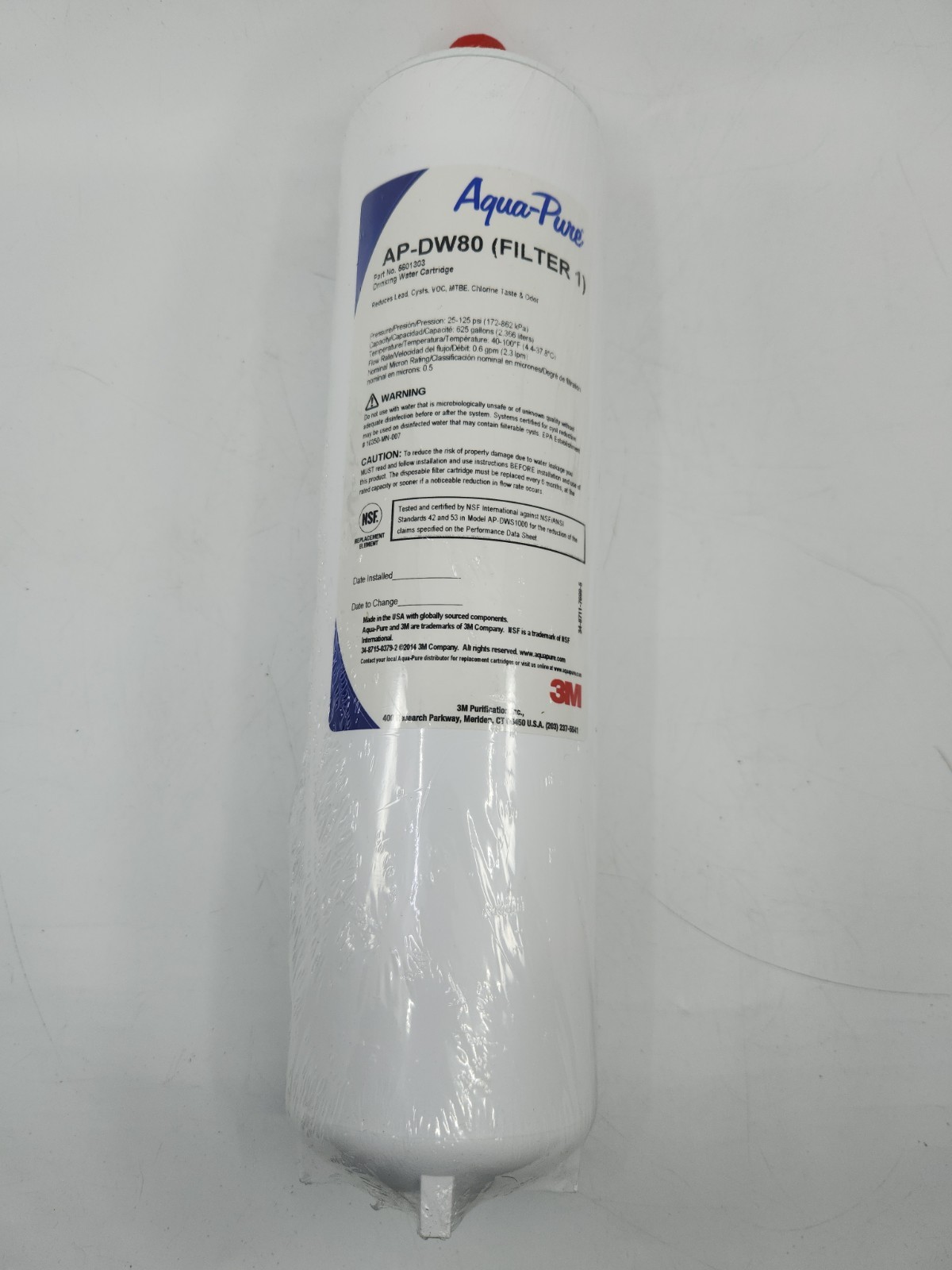 Aqua Pure 3M AP-DW80 Filter 1 Replacement Water Cartridge 6601303 Sealed