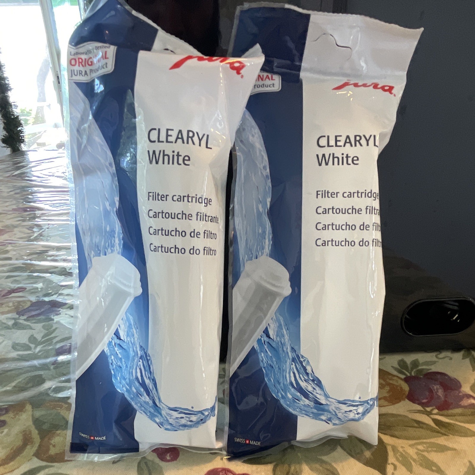 JURA CLEARYL White Water Filter Cartridges 2-Pack, Carbon/Charcoal, White