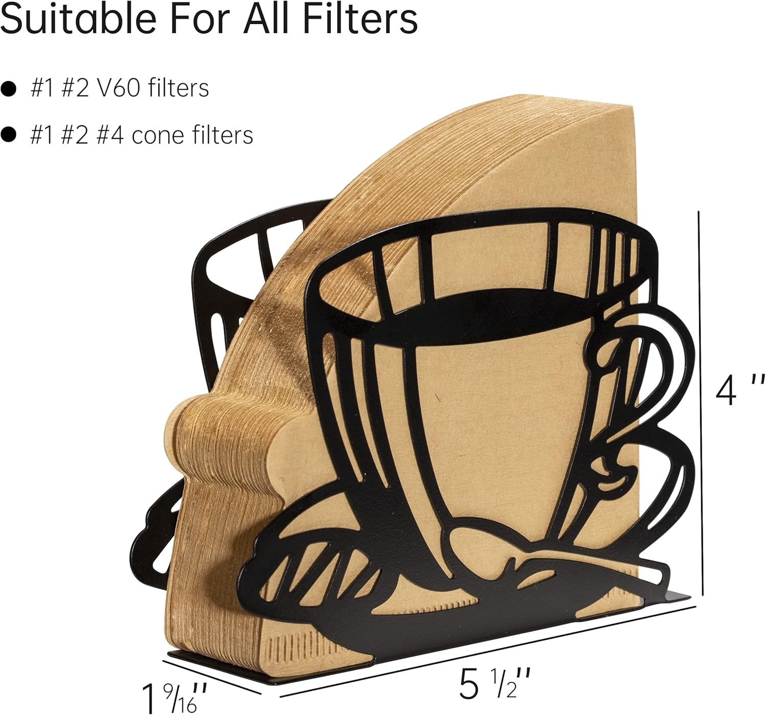 1 PCS Coffee Filter Holder,Coffee Paper Storage Rack Black