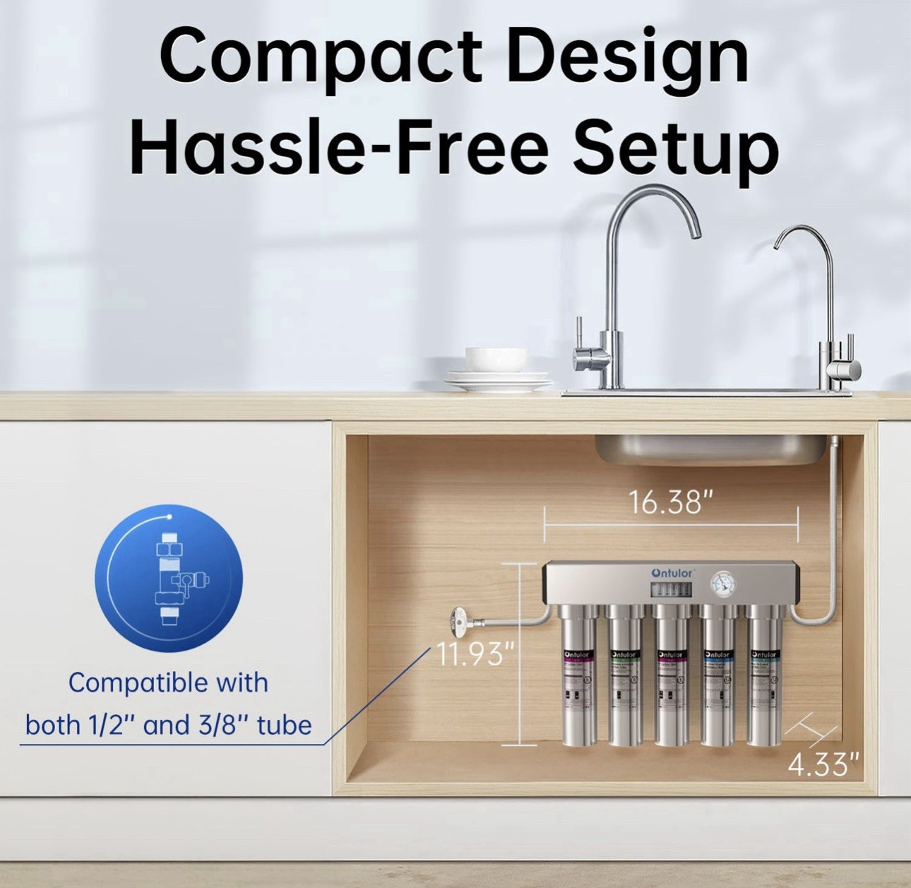 Ontulor S2OP-U1 Ultra Filtration Under Sink Water Filter System 5-Stage