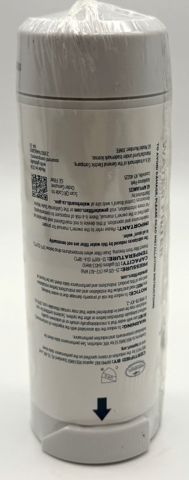Genuine GE appliances Refrigerator Water Filter XWFE removes 50+ Impurities