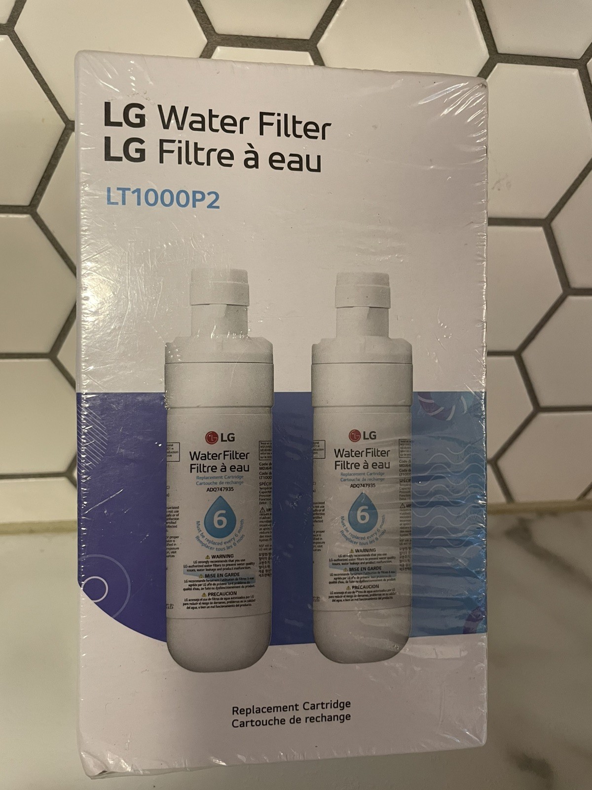 2 Pack LG Genuine LT1000P / PC / PCS Refrigerator Replacement Water Filter New