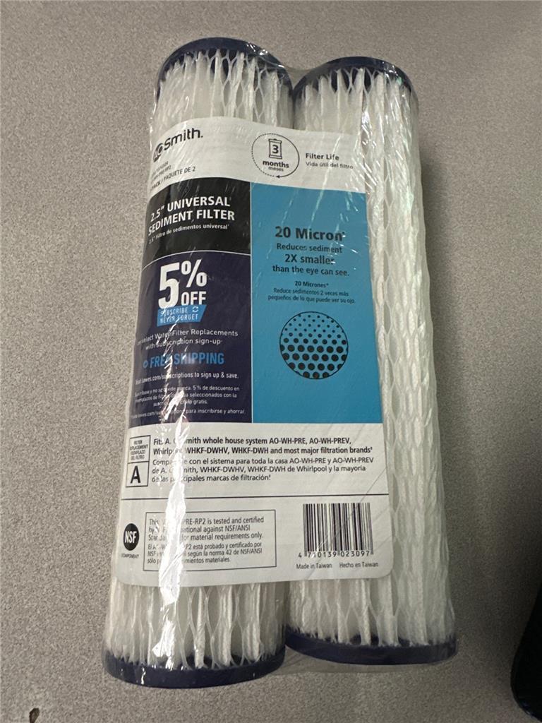 ^ AO Smith AO-WH-PRE-RP2 Whole House Replacement Filter Item NEW