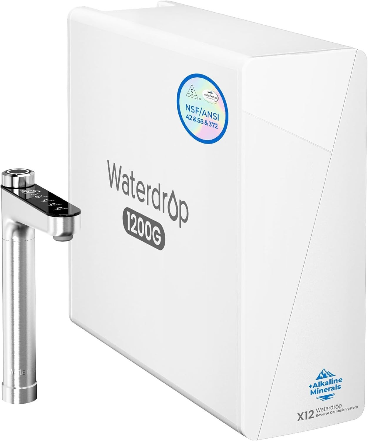 Waterdrop X12 Alkaline Mineral Reverse Osmosis System, NSF/ANSI 42&58&372 Certif