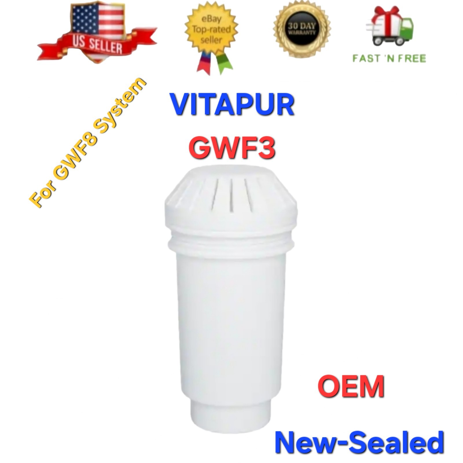 GWF3 GWF8 OEM Genuine VITAPUR Replacement Water Filter Alternative Compatible