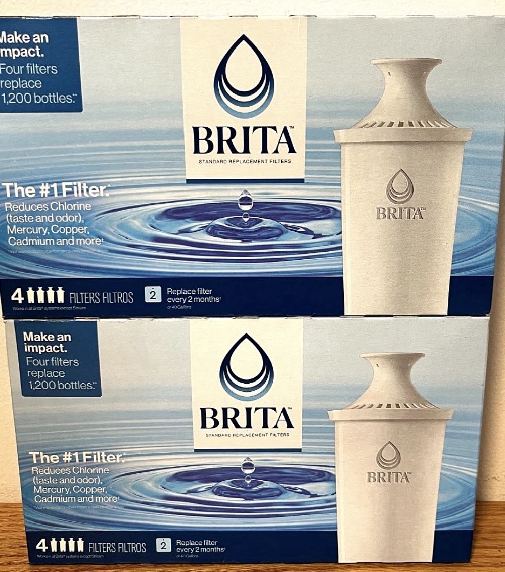 8-Pack Genuine BRITA Replacement Water Filter for Pitchers NEW 2 x 4 Packs 42432