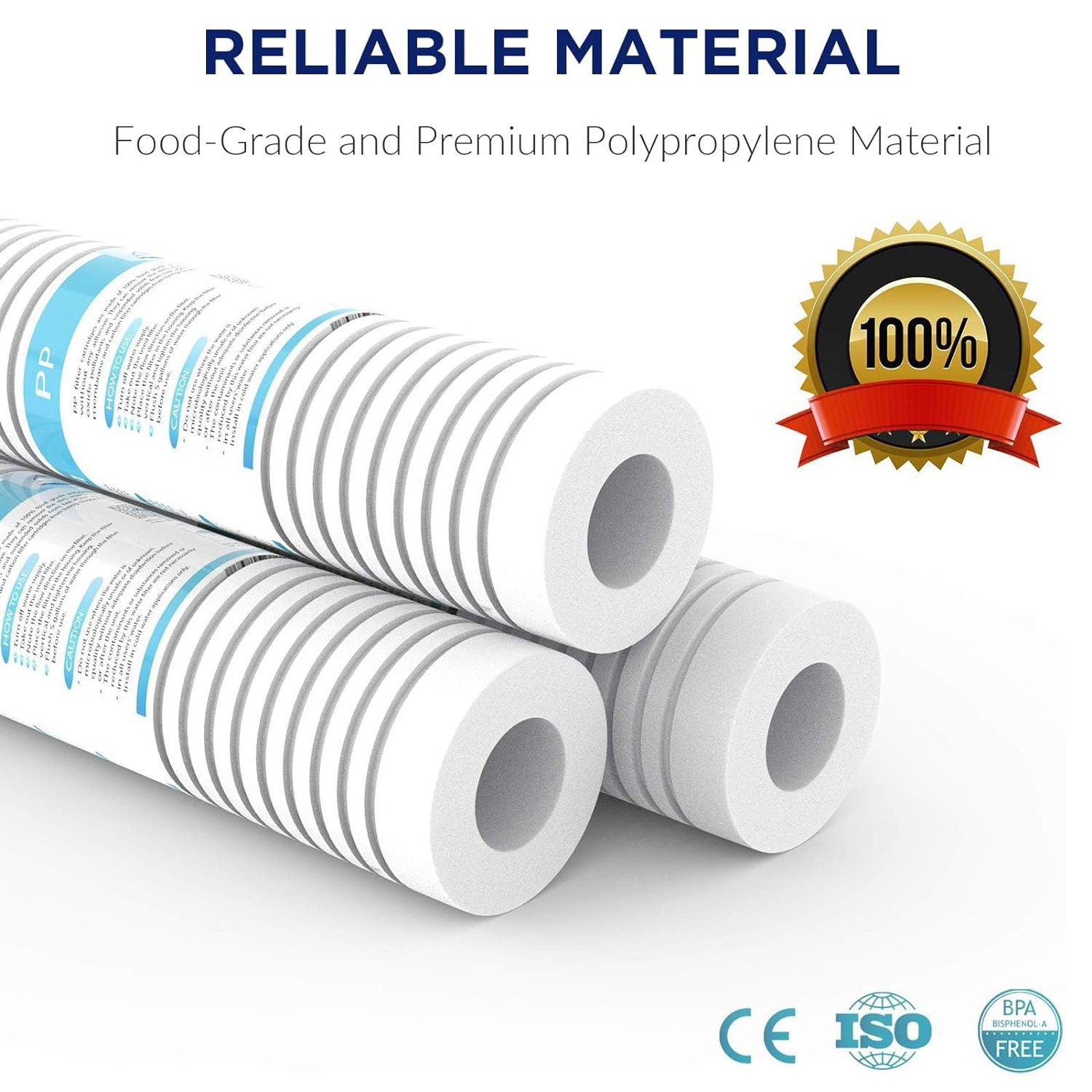 1-25 Pack 0.5/1/5 Micron 10×2.5″ Grooved Sediment Water Filter For GE GXWH04F RO