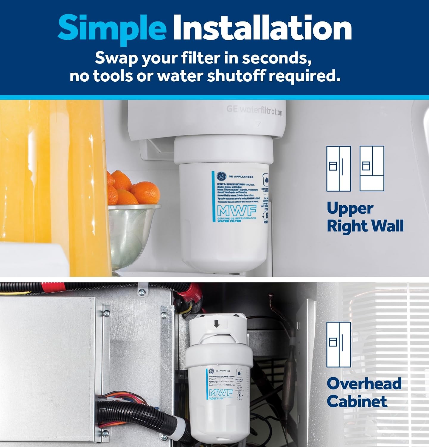 4 Pack GE MWF SmartWater Replacement Refrigerator Water Filter US STOCK