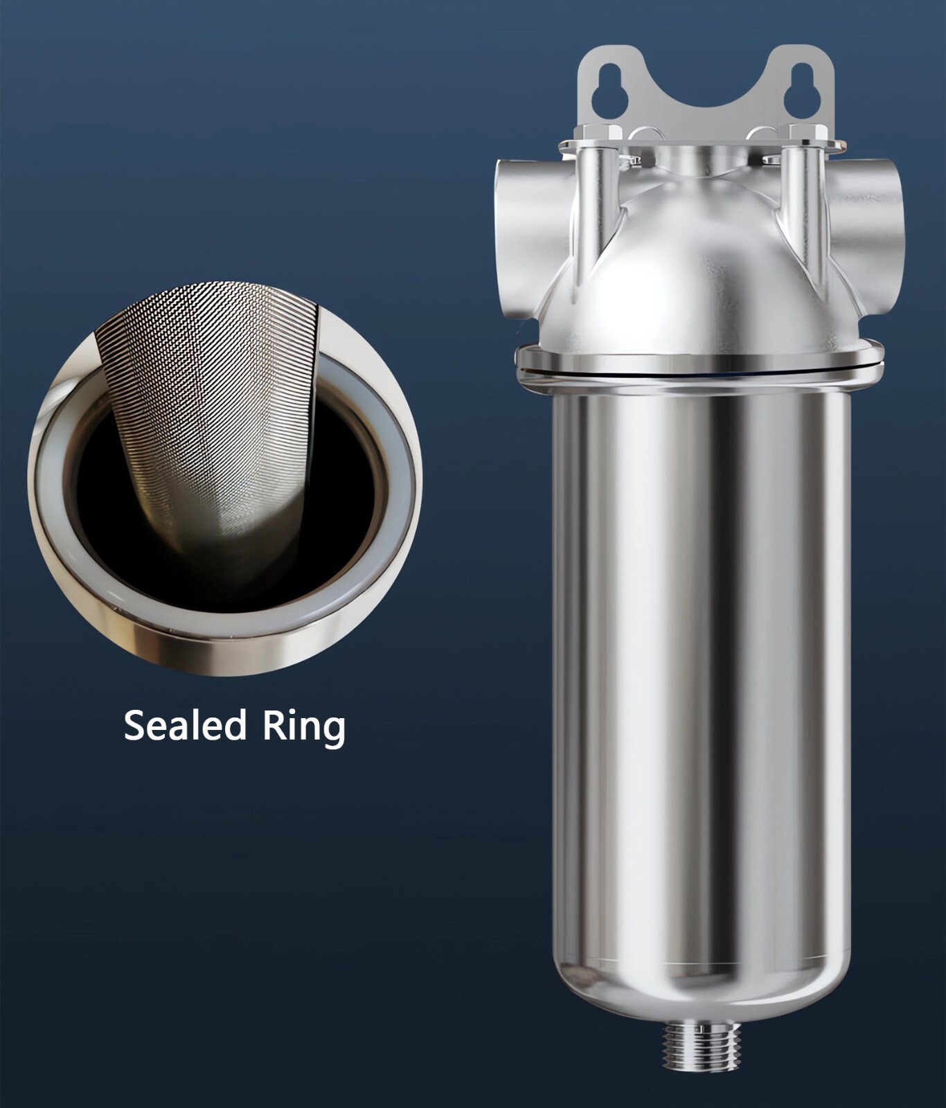 304 Stainless Steel Water Filtration System 1-40μm 10000L/h Manual Flush 5-45℃