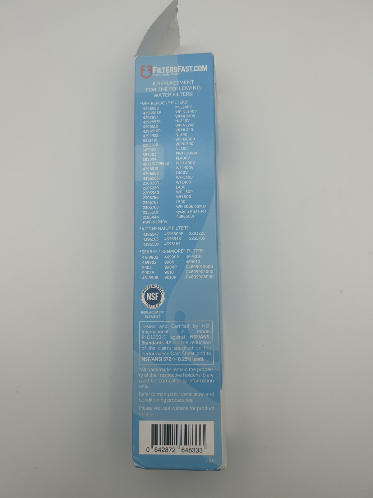 Filters Fast FF21200 Replacement for Whirlpool 4396508 4392857 Kitchen Aid Water