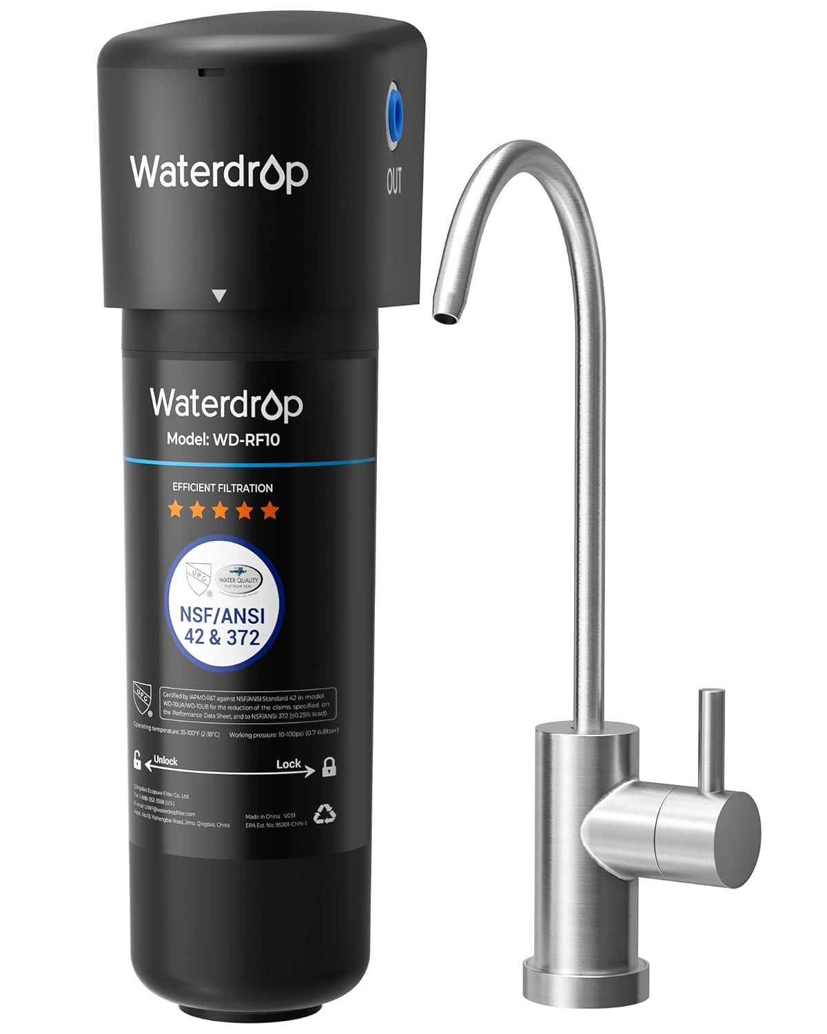 15UB under Sink Water Filter System, Reduces PFAS, PFOA/PFOS, Lead, Chlorine, Ba