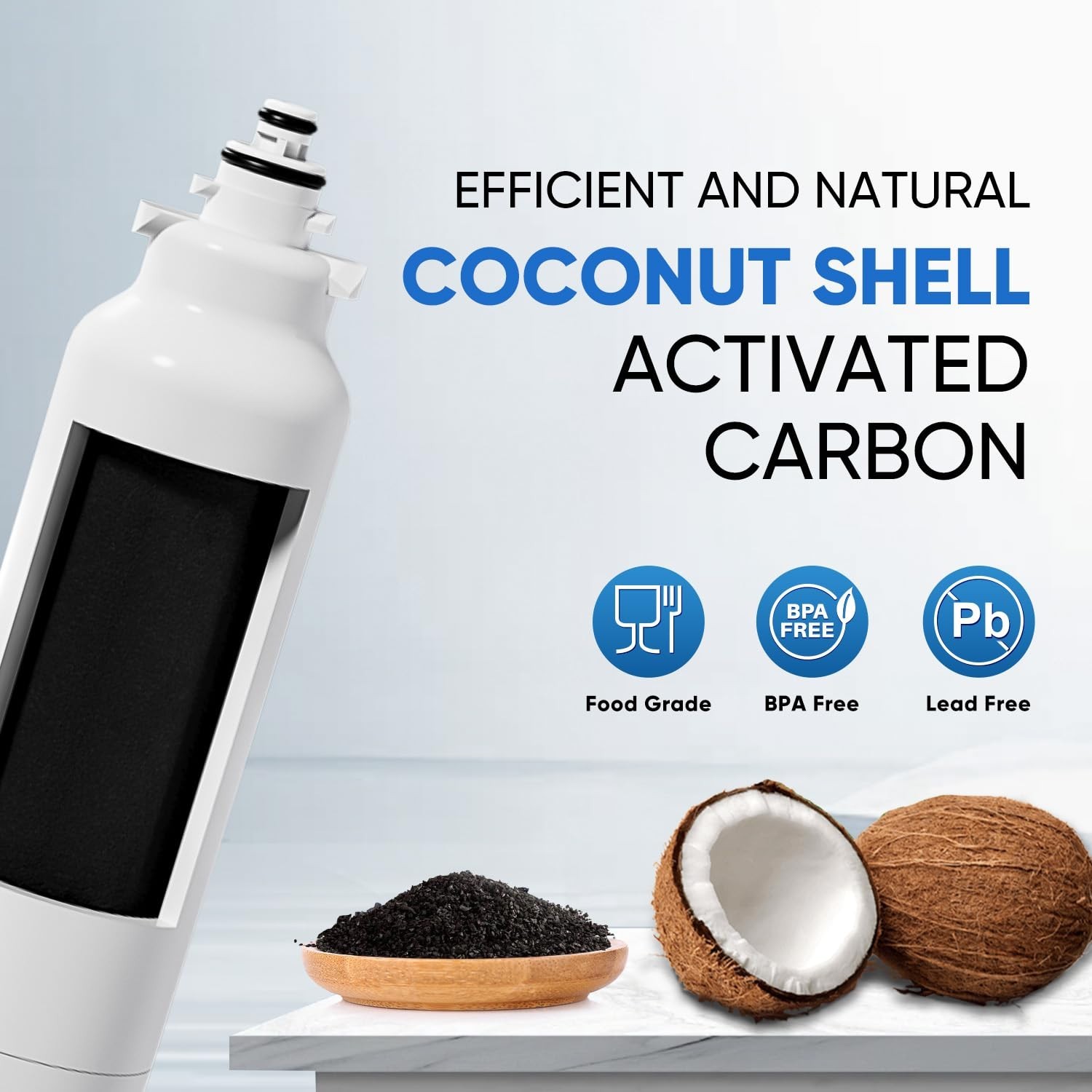 Refrigerator Water Filter & Air Filter Combo, Compatible with LG LT800P, ADQ7361