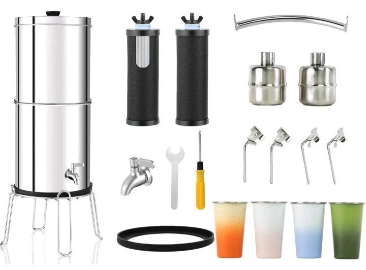 2.25G Ultra-Filtration Gravity Water Filter System-304 Stainless Steel…