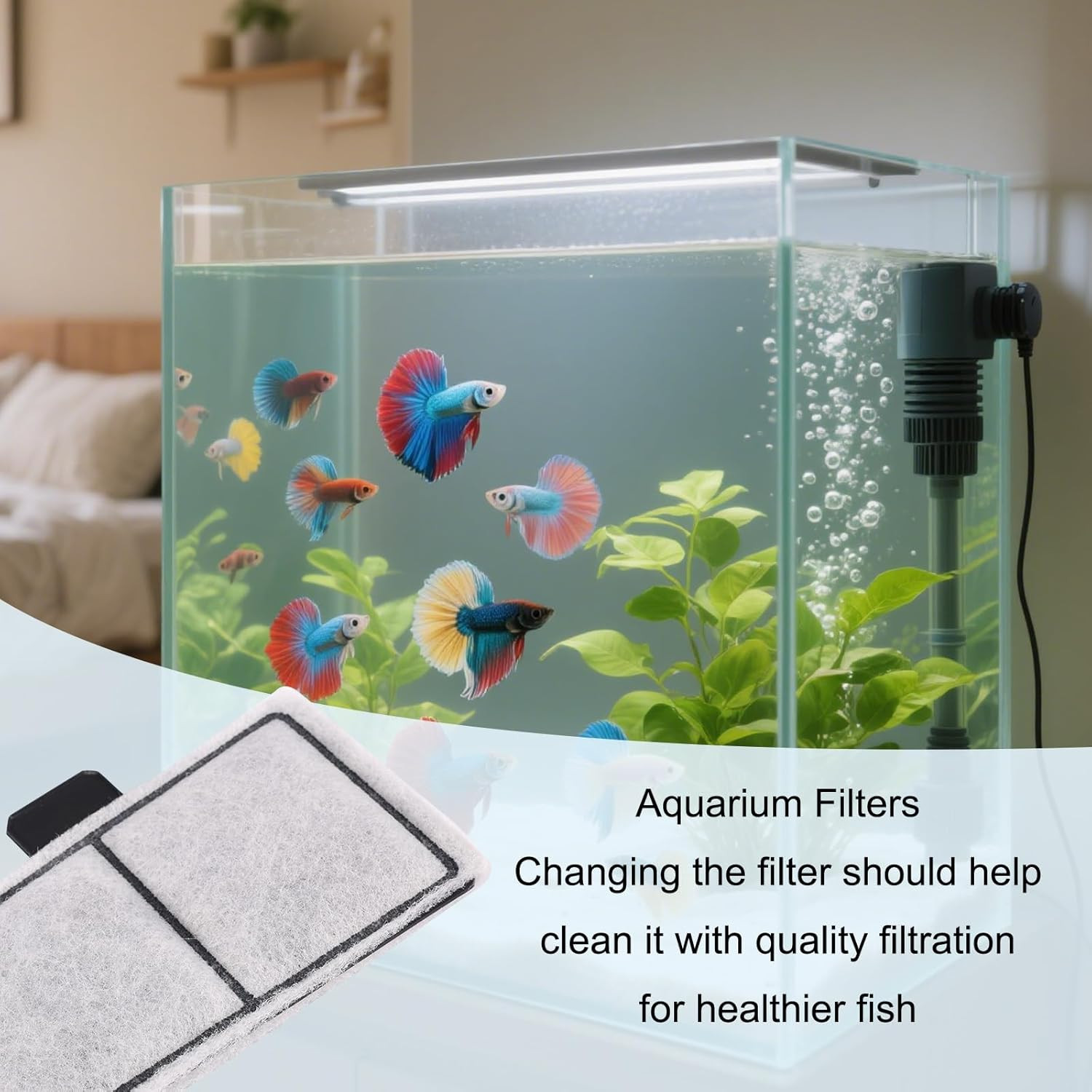 6 Repuestos filtro para Topfin EF-S y BF5 de 3.7×2.1 in para acuario pecera