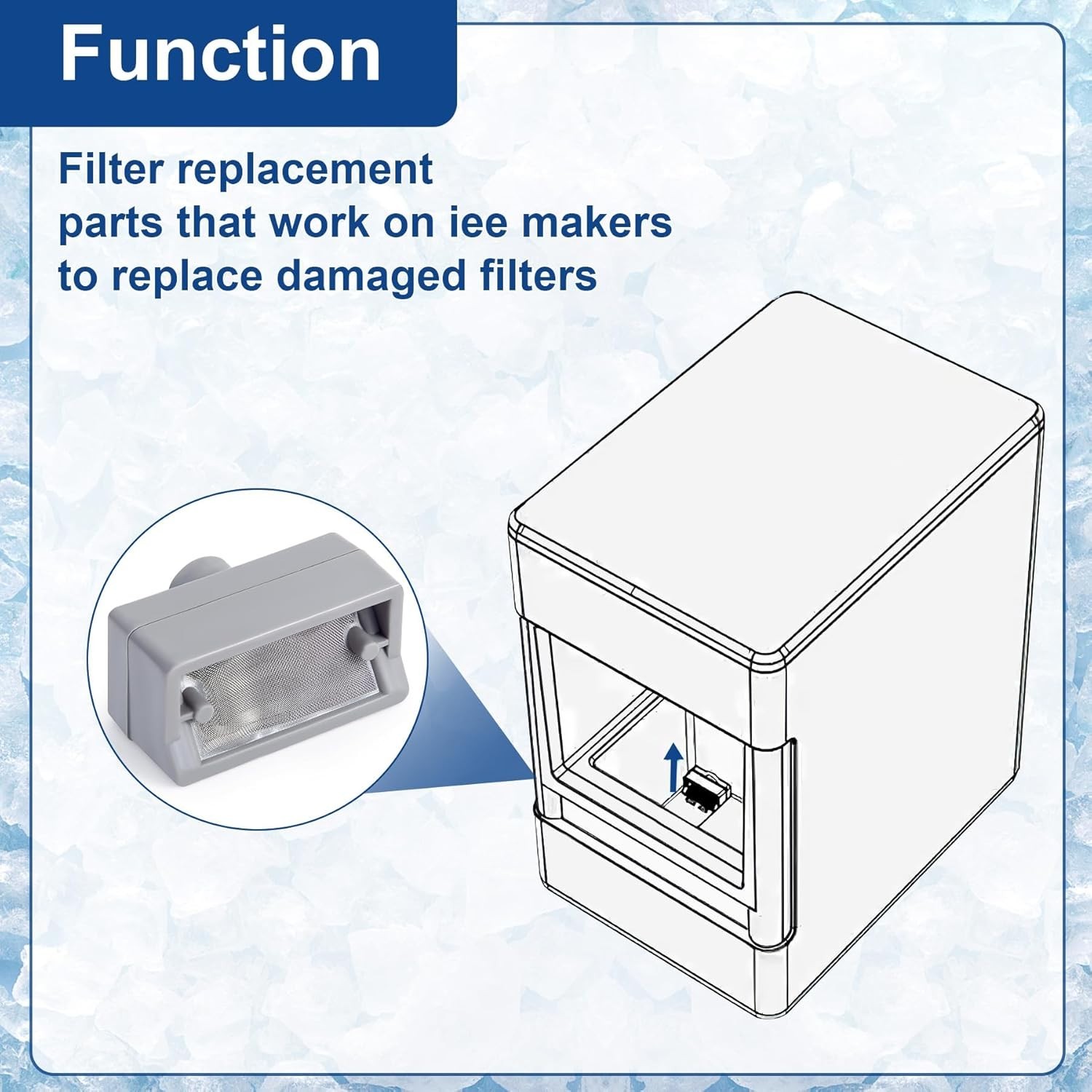 Ice Maker Filter Replacement Cartridge Gray 2 Pack Compatible Opal 1.0 2.0