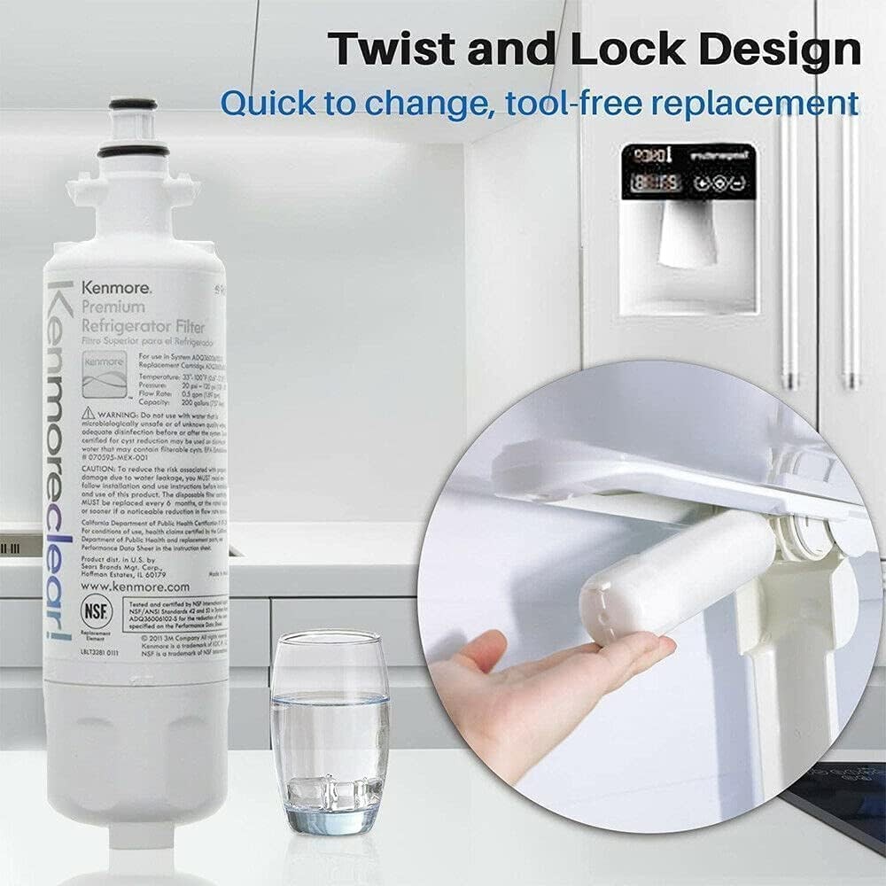 2 Pack Kenmore 9690 469690 Refrigerator Water Filter NSF/ANSI 53 Fit ADQ36006101