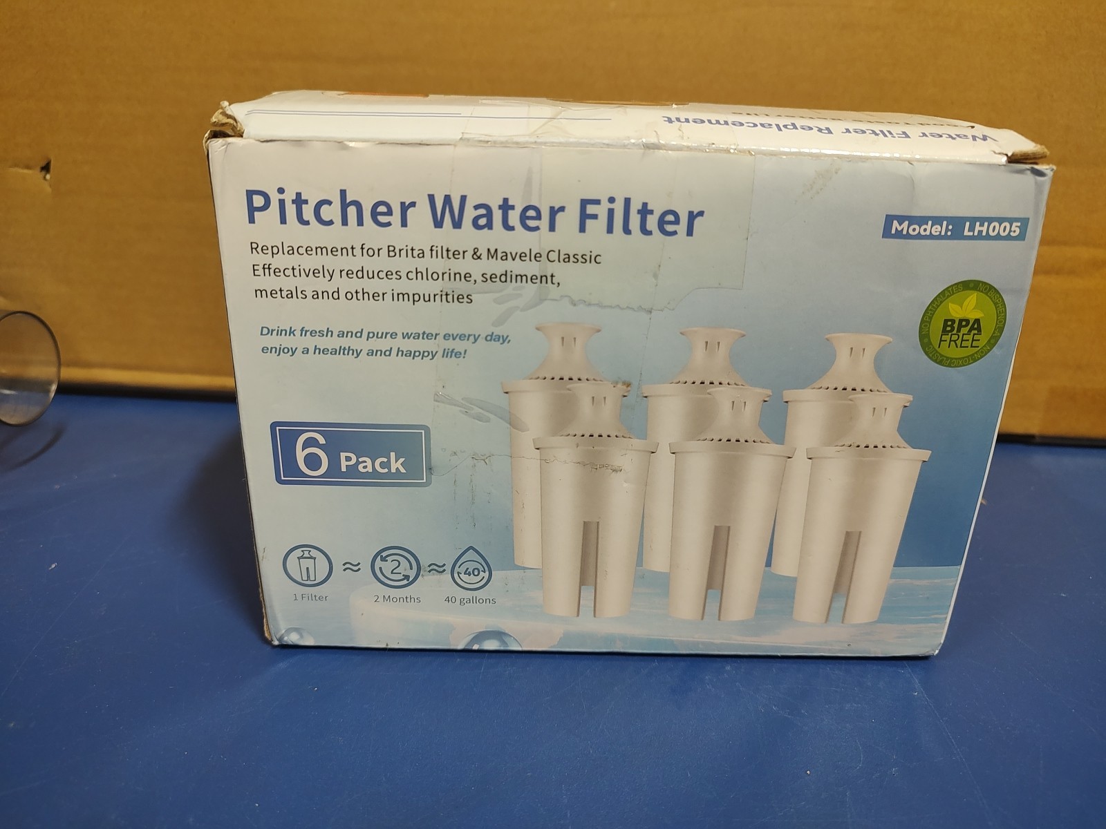 Replacement Water Filters – 6 Pack – Fits Brita Classic & Mabel Pitchers