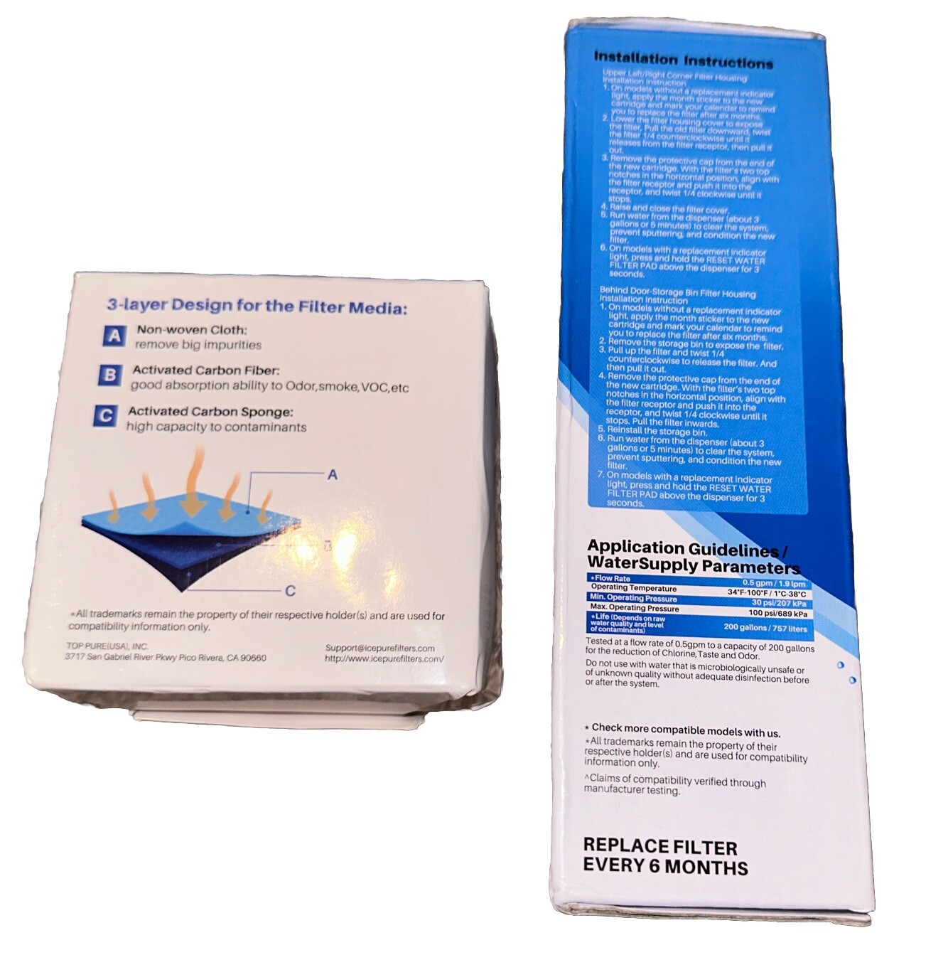 Ice Pure RWF4700AC Refrigerator Water Filter & Activated Carbon Filter AF004