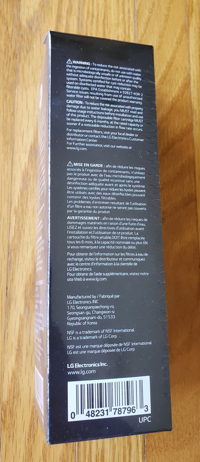 Genuine LG Water Filter Replacement Cartridge LT1000P/PC/PCS NEW SEALED