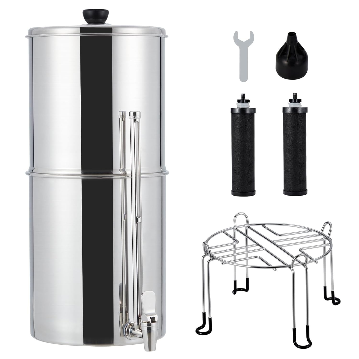Gravity Water Filter System 2 Filters 2.25 Gal Stainless Steel System Purifier
