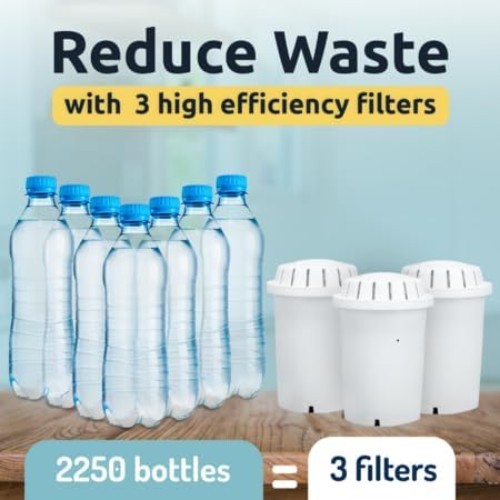 SGS Certified PH001 Water Filter 3-Pack – Alkaline, Minerals, Removes Impurities