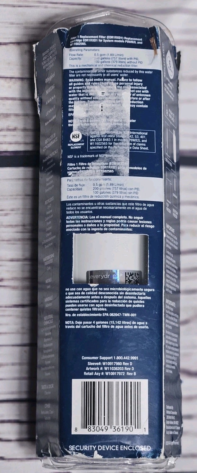 EveryDrop 1 ΕDR1RXD1 Refrigerator Ice and Water Filter A6 New