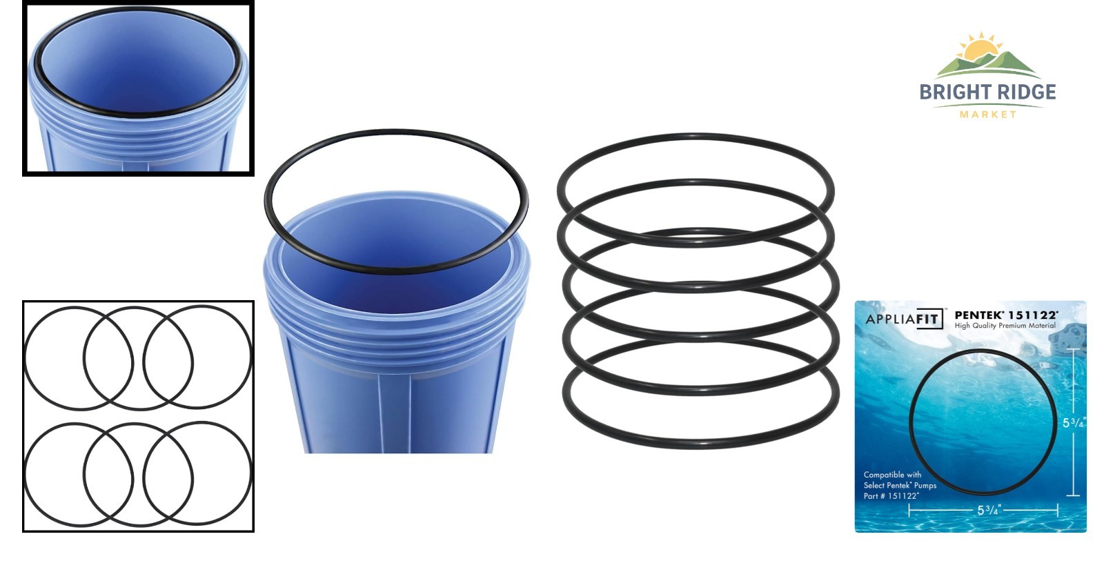 O-Rings for Water Filter Housings, Compatible with Various Brands, 6-Pack
