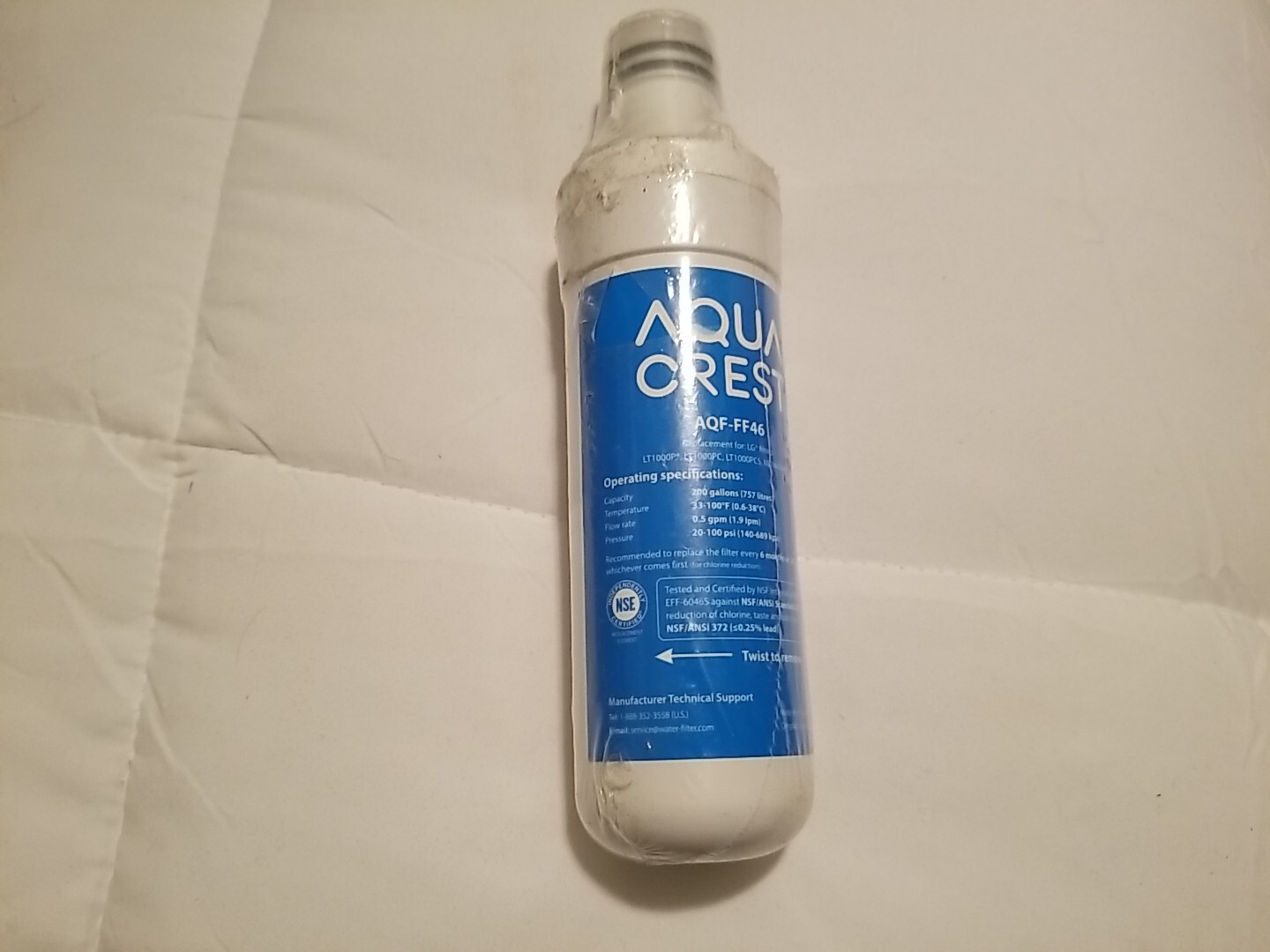 Aqua Crest AQF-FF46 NSF Certified Refrigerator Water Filter-Sealed