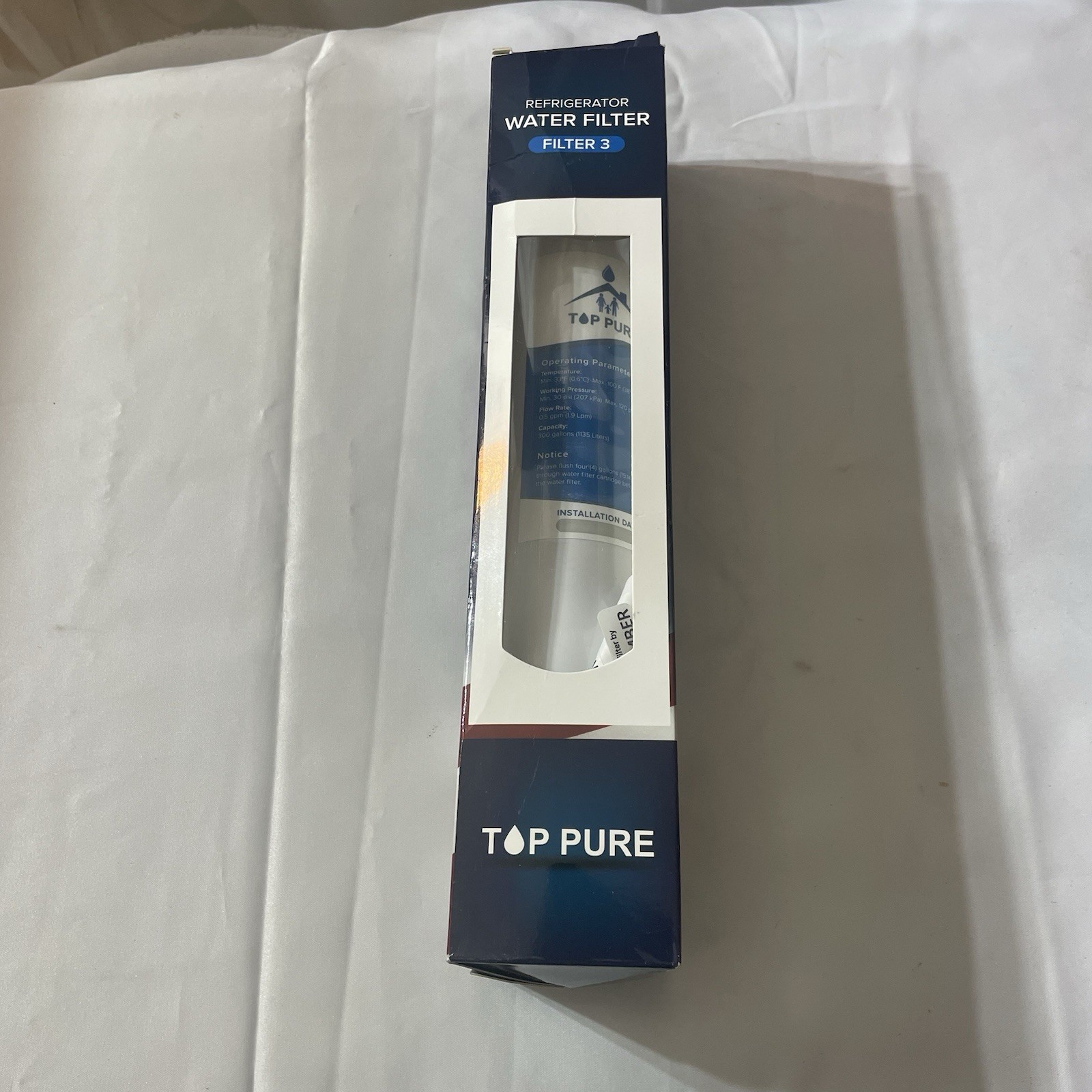New refrigerator water filter- filter 3, ‘Top Pure’ 300gal. capacity, sealed