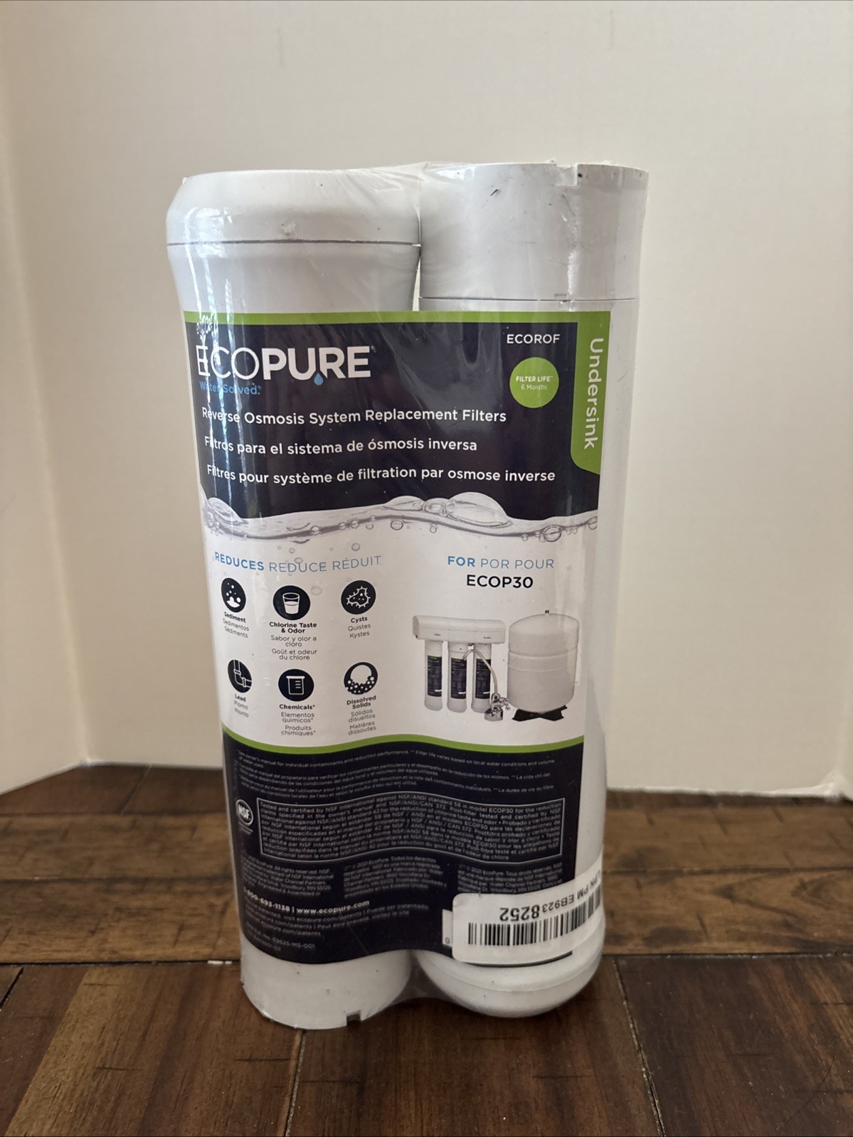 New EcoPure ECOROF Reverse Osmosis Replacement Water Filter 2-Pack ECOP30