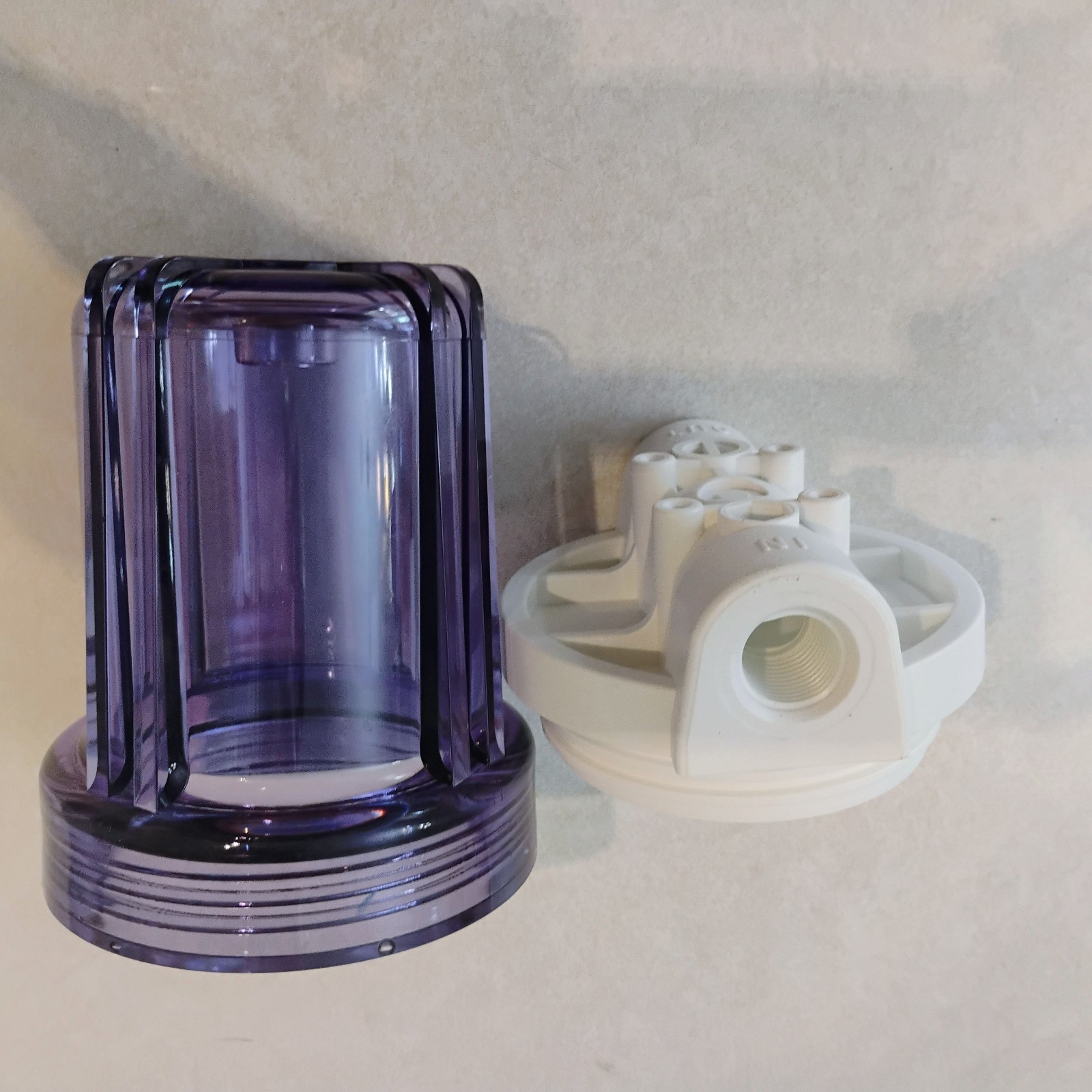 NEW compact slim short 5″ white Clear Filter Housing 1/2″ NPT water air
