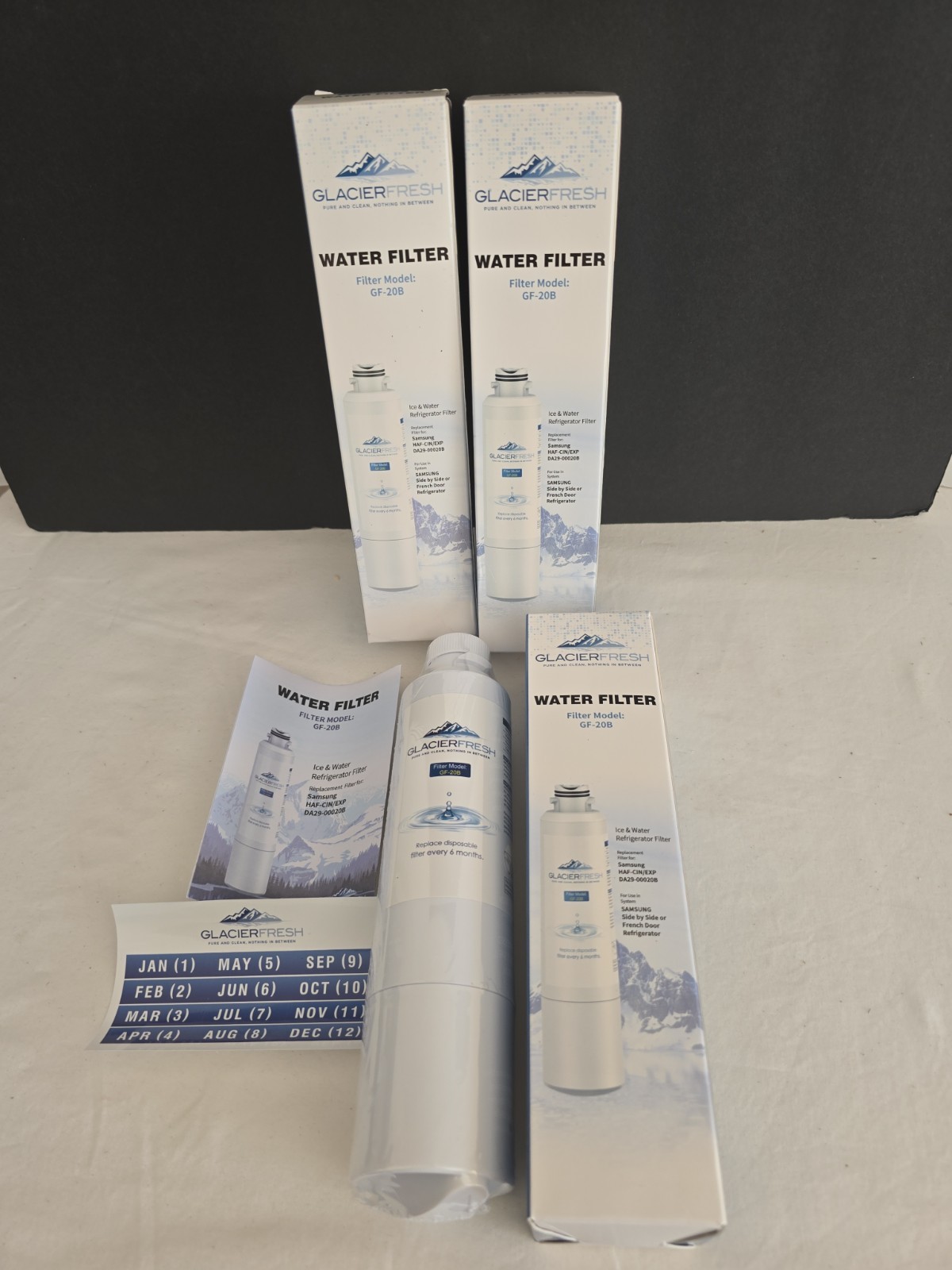 3 Pk Glacier Fresh GF-20B Water Filter For Samsung HAF-CIN/EXP DA29-00020B New