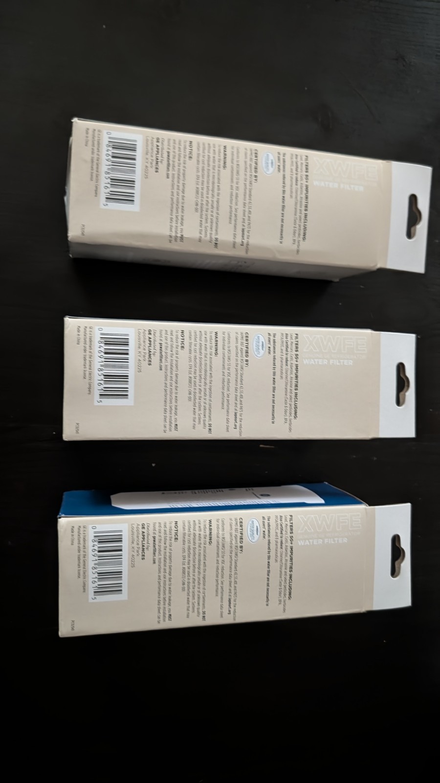 GE XWFE Refrigerator Water Filter Non RFID Chip Lot of 3