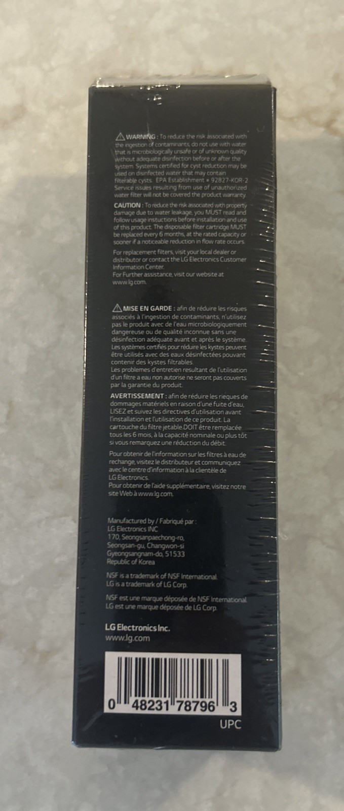 Genuine LG LT1000P Water Filter Replacement Cartridge LT1000PC/PCS NEW SEALED