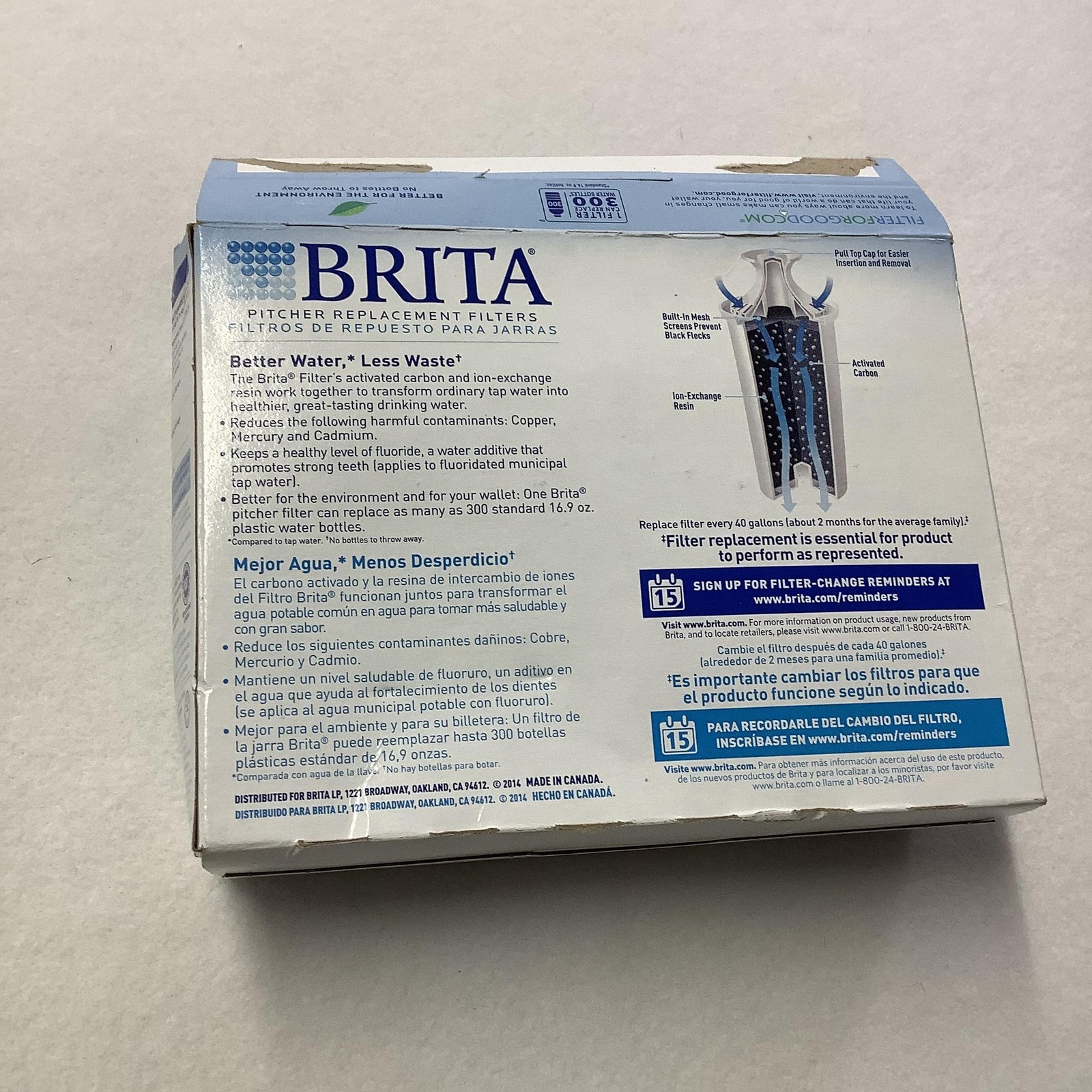 Brita Advanced Pitcher Replacement Water Filters 2 Pack White Open Box