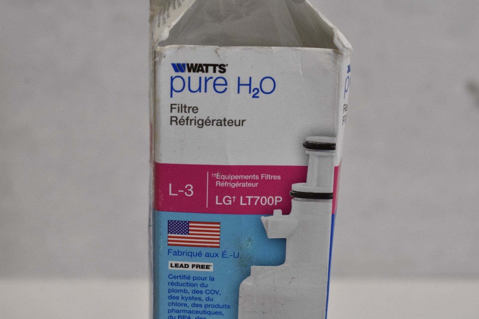 Watts Water Filter Cartridge L-3 Compatible With LG LT700P White 0958806