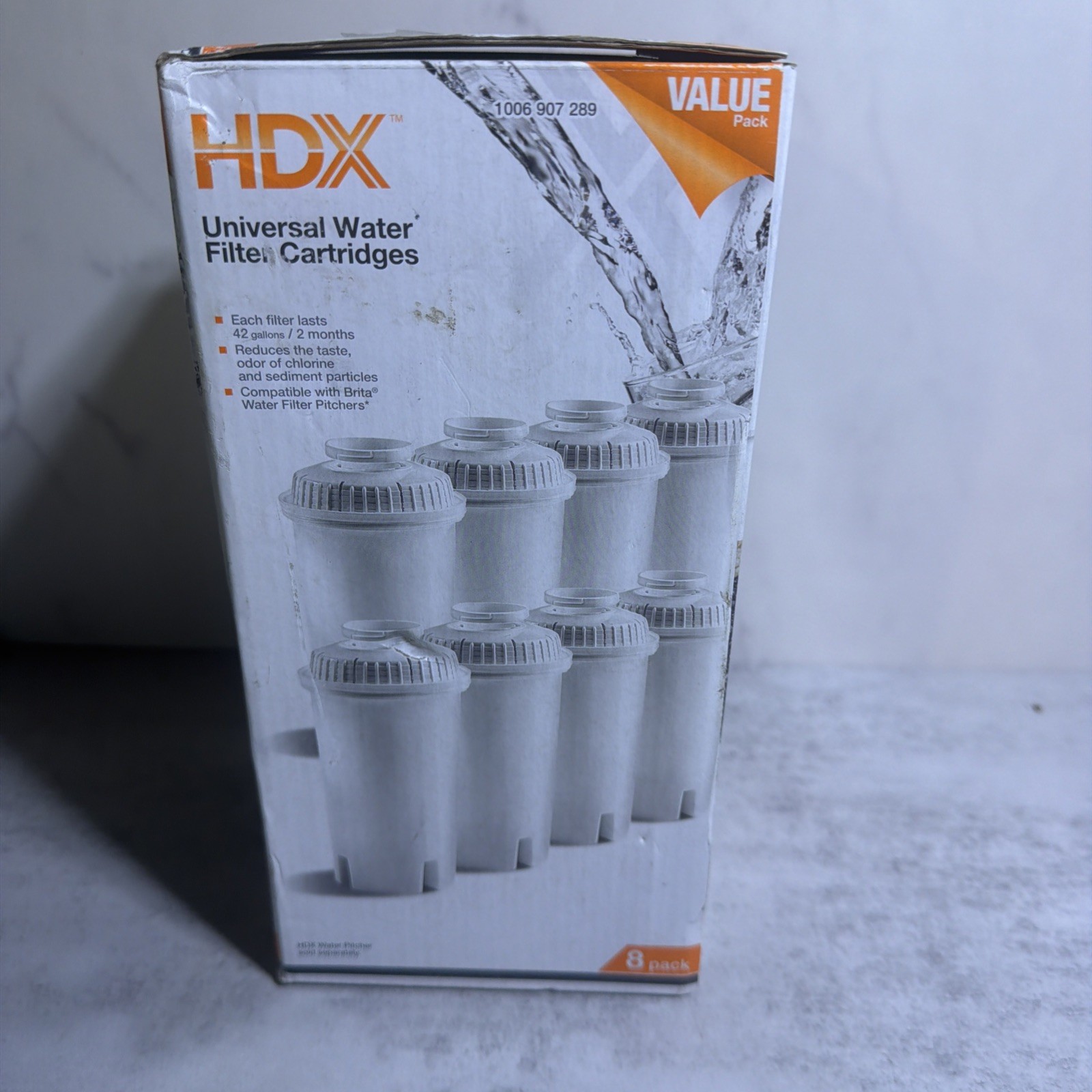 HDX Water Pitcher Replacement Water Filter Cartridges, BPA Free (8-Pack)
