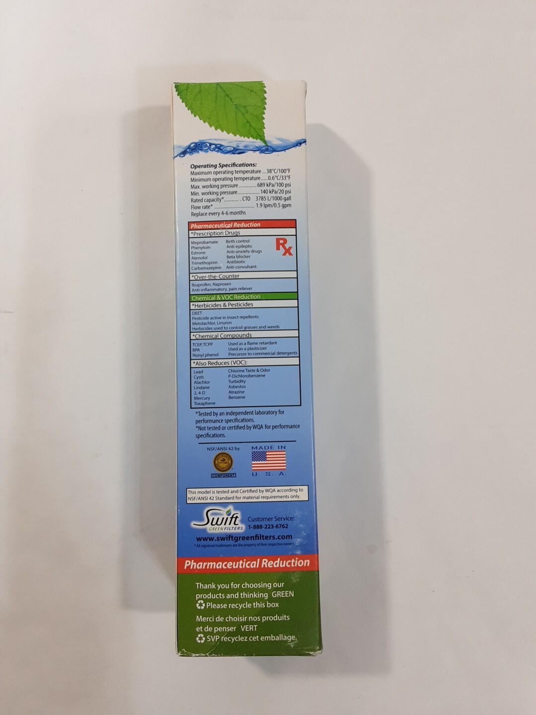 Swift Green SGF-ADQ401 Rx Replacement refrigerator Water Filter New
