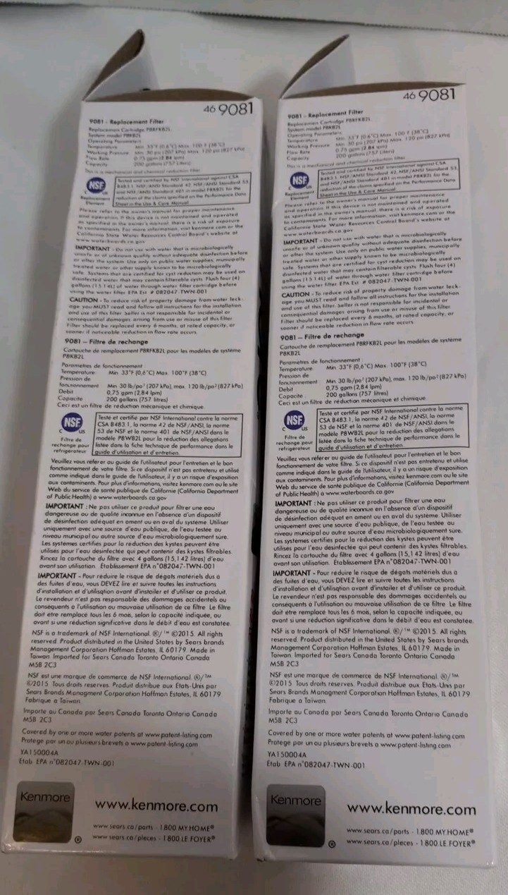 Kenmore Replacement Refrigerator Water Filters 469081 Lot Of 4 New (2 w/o Boxes)