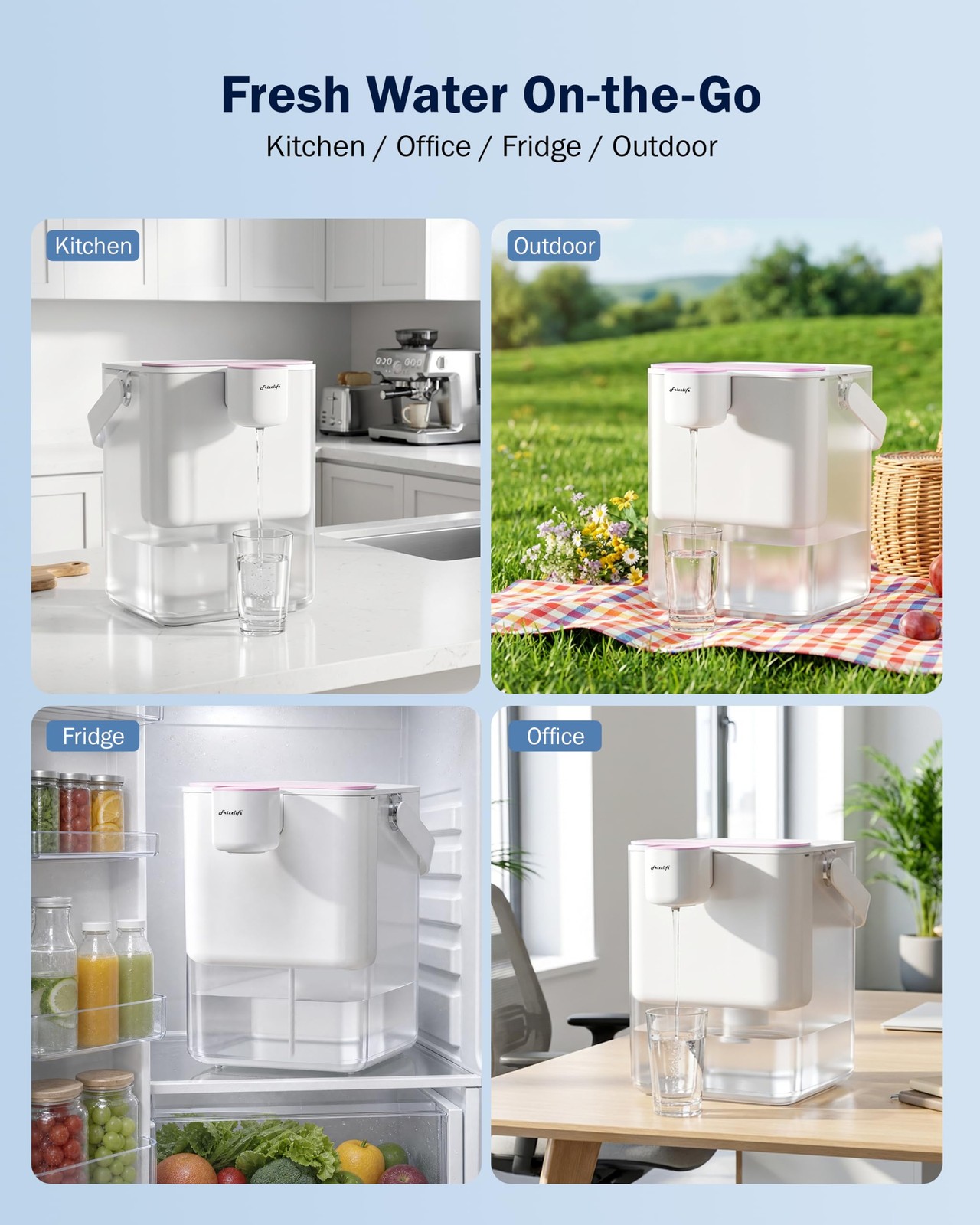 New Best Frizzlife MD40 Alkaline Electric Water Filter Dispenser with 2 Filters