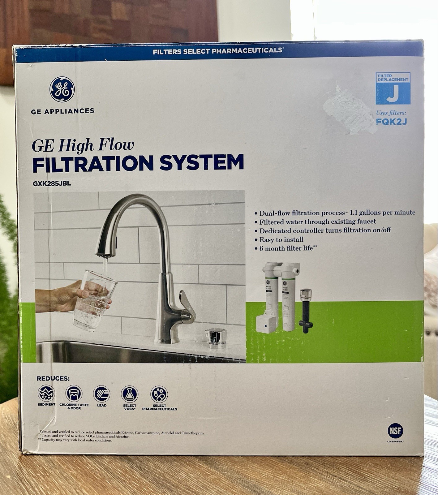 GE GXK285JBL Under Sink Dual High Flow Water Filtration System NEW In Damage Box